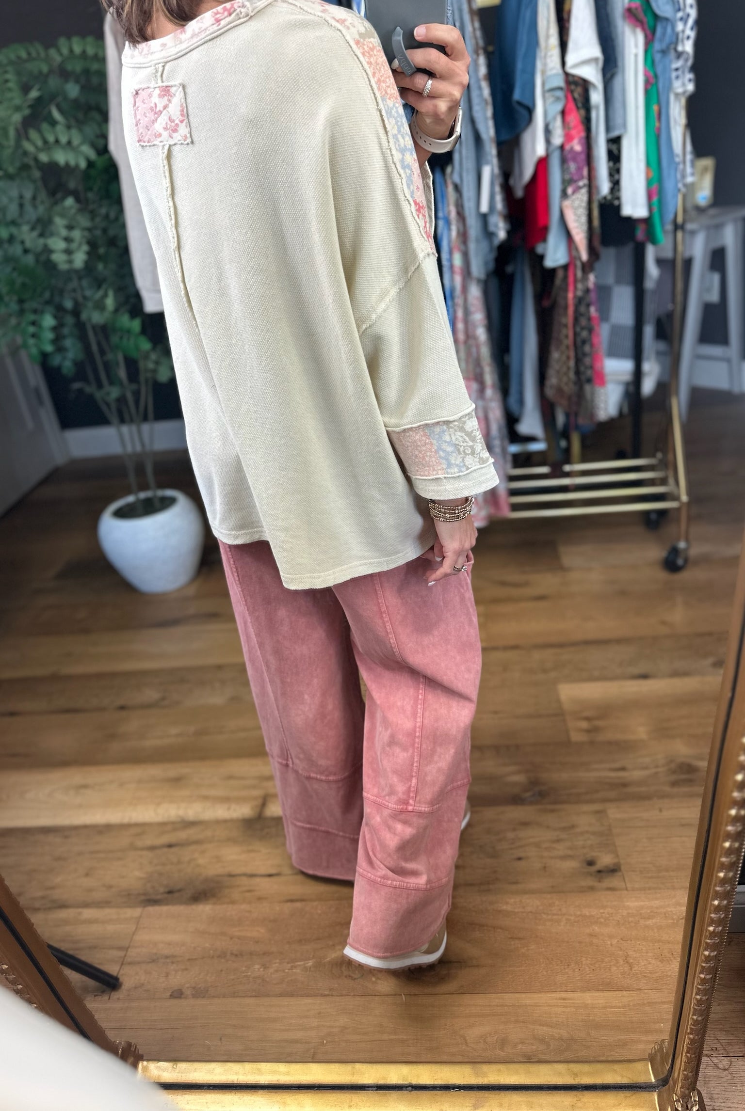 What To Say Patchwork Top-Short Sleeves-Easel-Anna Kaytes Boutique, Women's Fashion Boutique in Grinnell, Iowa