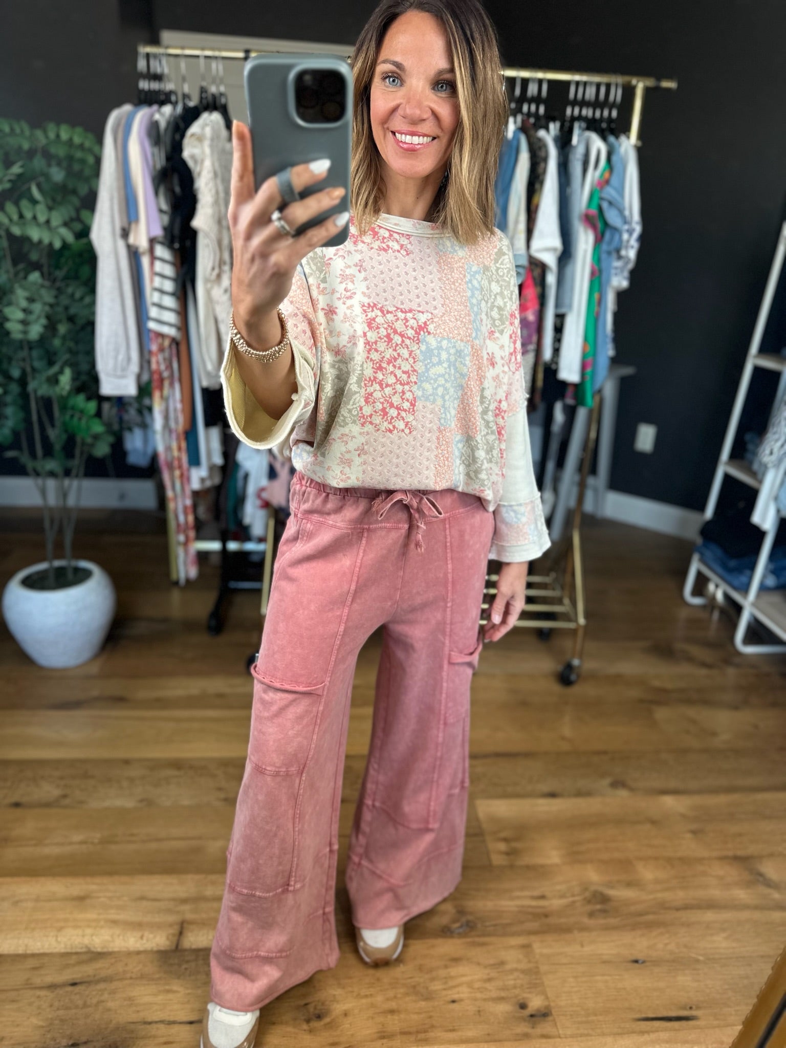 What To Say Patchwork Top-Short Sleeves-Easel-Anna Kaytes Boutique, Women's Fashion Boutique in Grinnell, Iowa