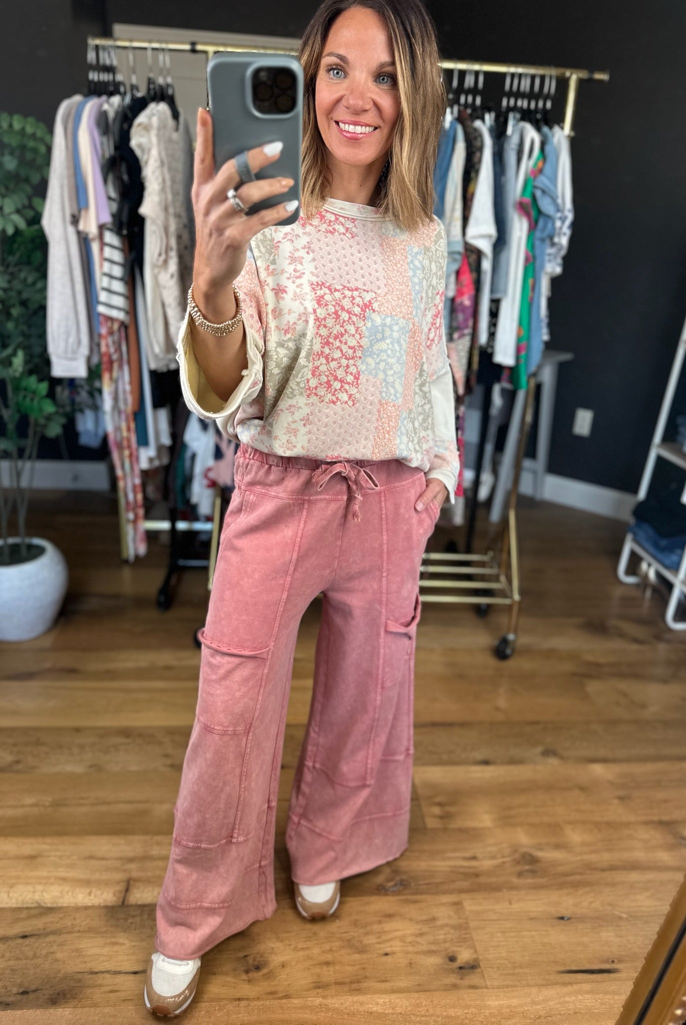 What To Say Patchwork Top-Short Sleeves-Easel-Anna Kaytes Boutique, Women's Fashion Boutique in Grinnell, Iowa