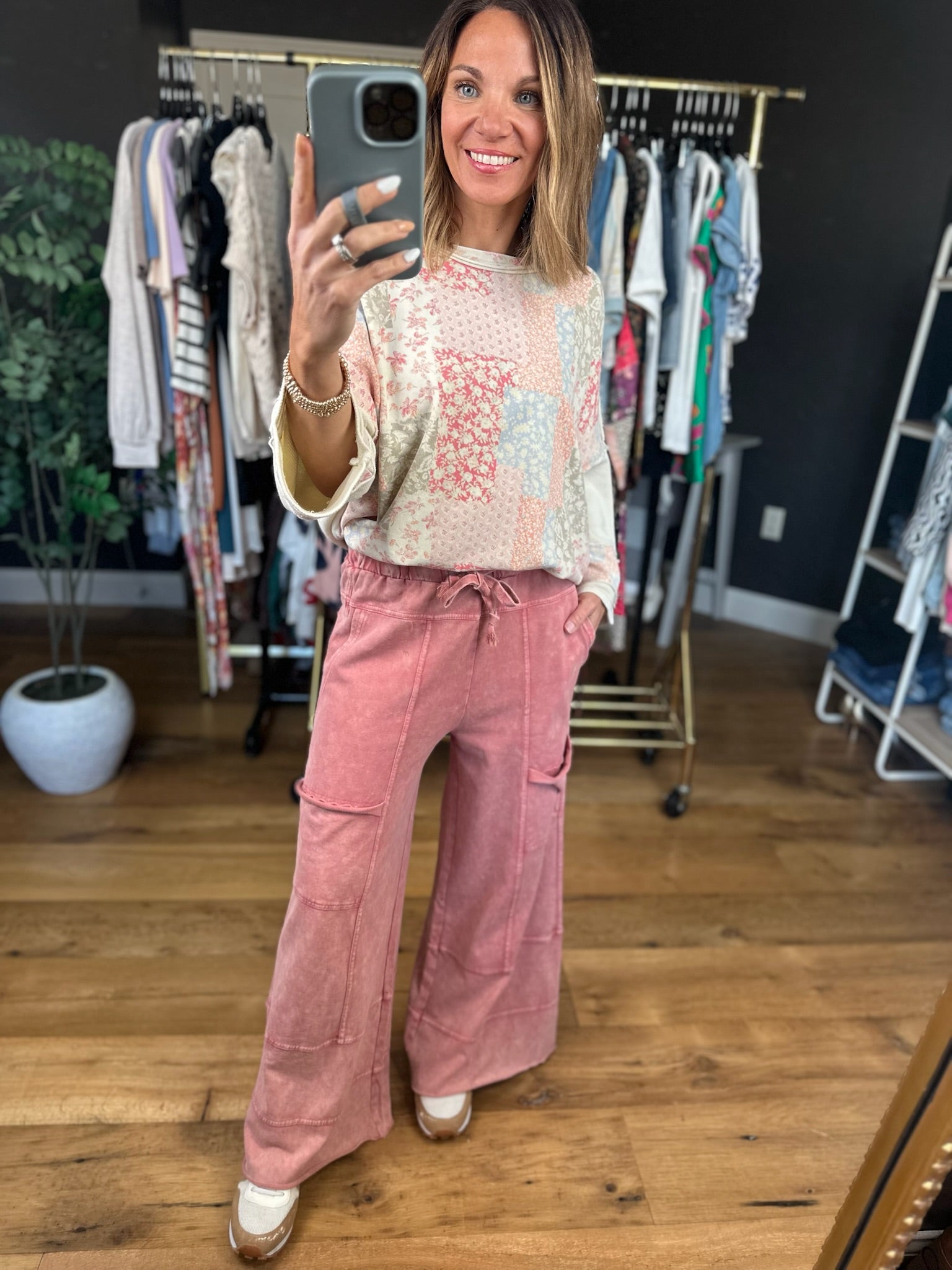 What To Say Patchwork Top-Short Sleeves-Easel-Anna Kaytes Boutique, Women's Fashion Boutique in Grinnell, Iowa