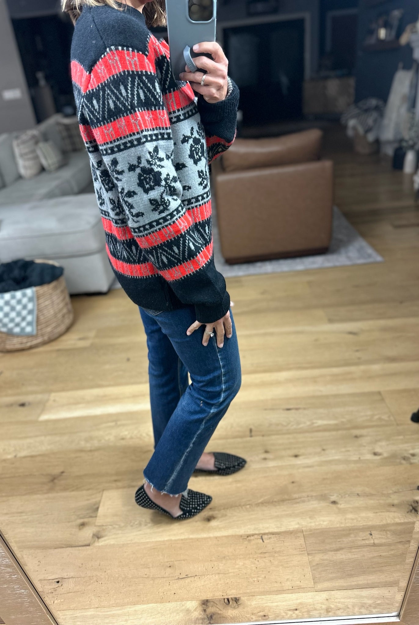 Right At Home Fair Isle Sweater-Sweaters-& Merci-Anna Kaytes Boutique, Women's Fashion Boutique in Grinnell, Iowa