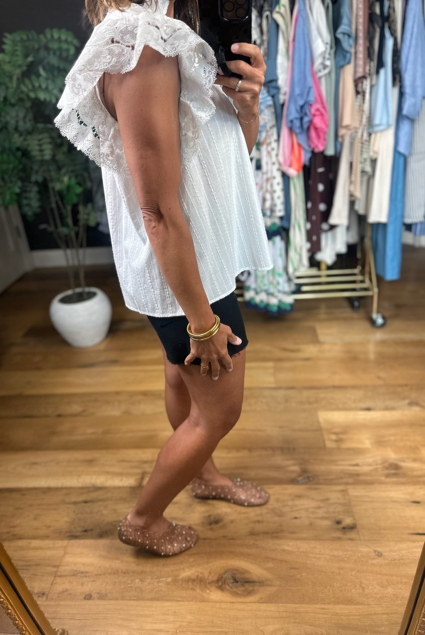By Definition Lace-Detail Top-Short Sleeves-Fate-Anna Kaytes Boutique, Women's Fashion Boutique in Grinnell, Iowa