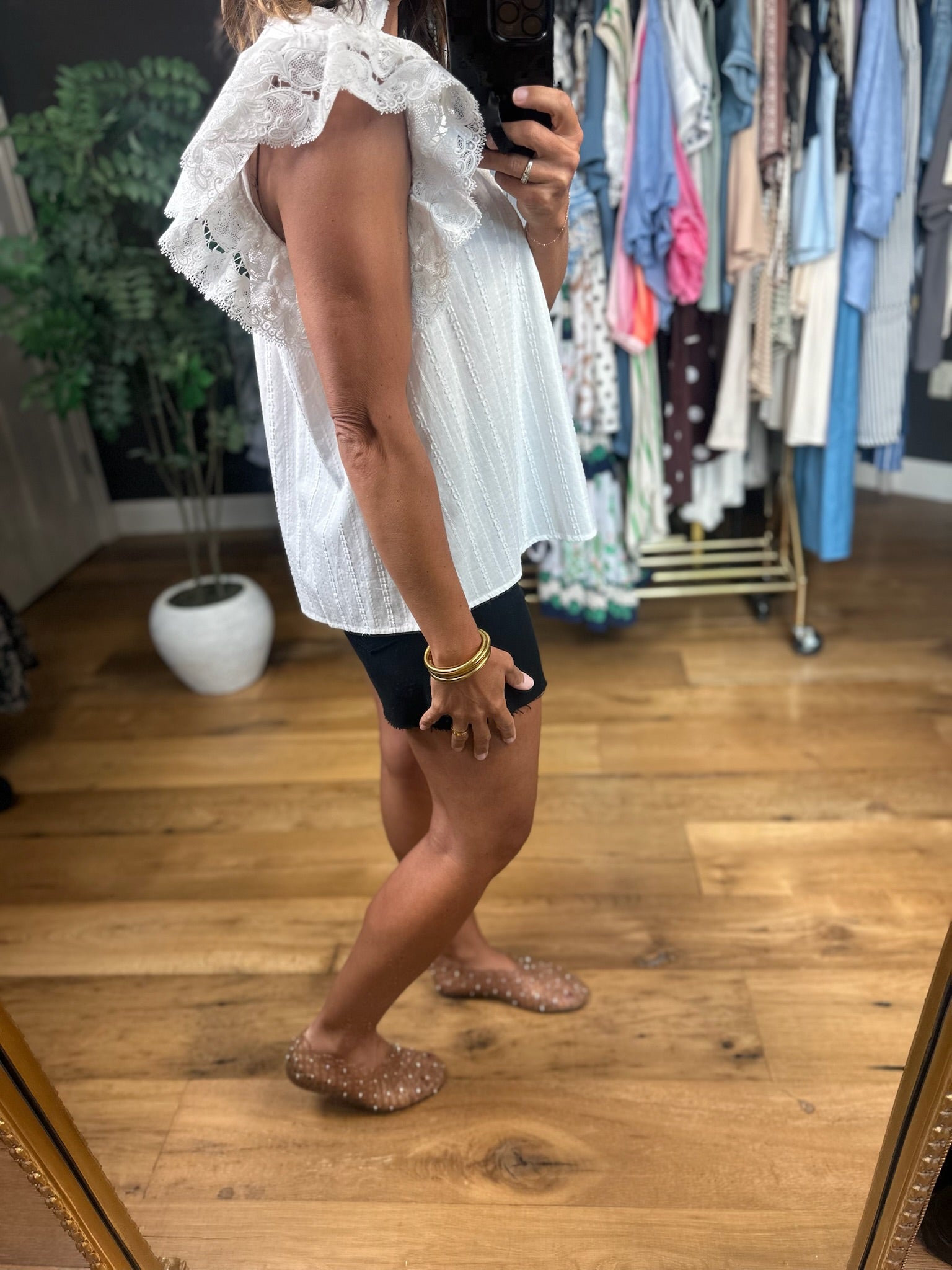By Definition Lace-Detail Top-Short Sleeves-Fate-Anna Kaytes Boutique, Women's Fashion Boutique in Grinnell, Iowa