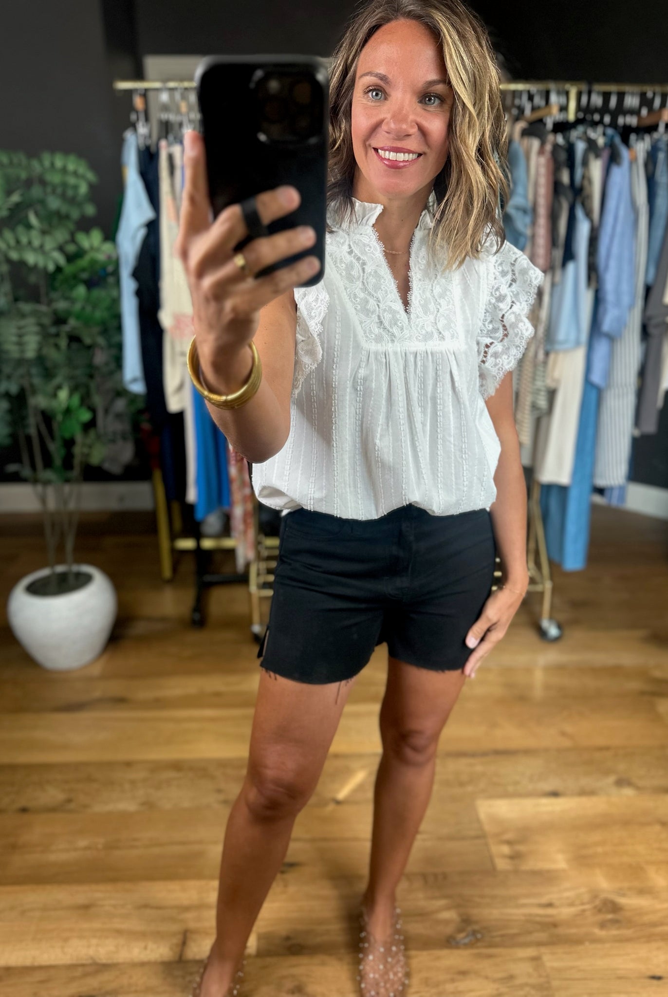 By Definition Lace-Detail Top-Short Sleeves-Fate-Anna Kaytes Boutique, Women's Fashion Boutique in Grinnell, Iowa