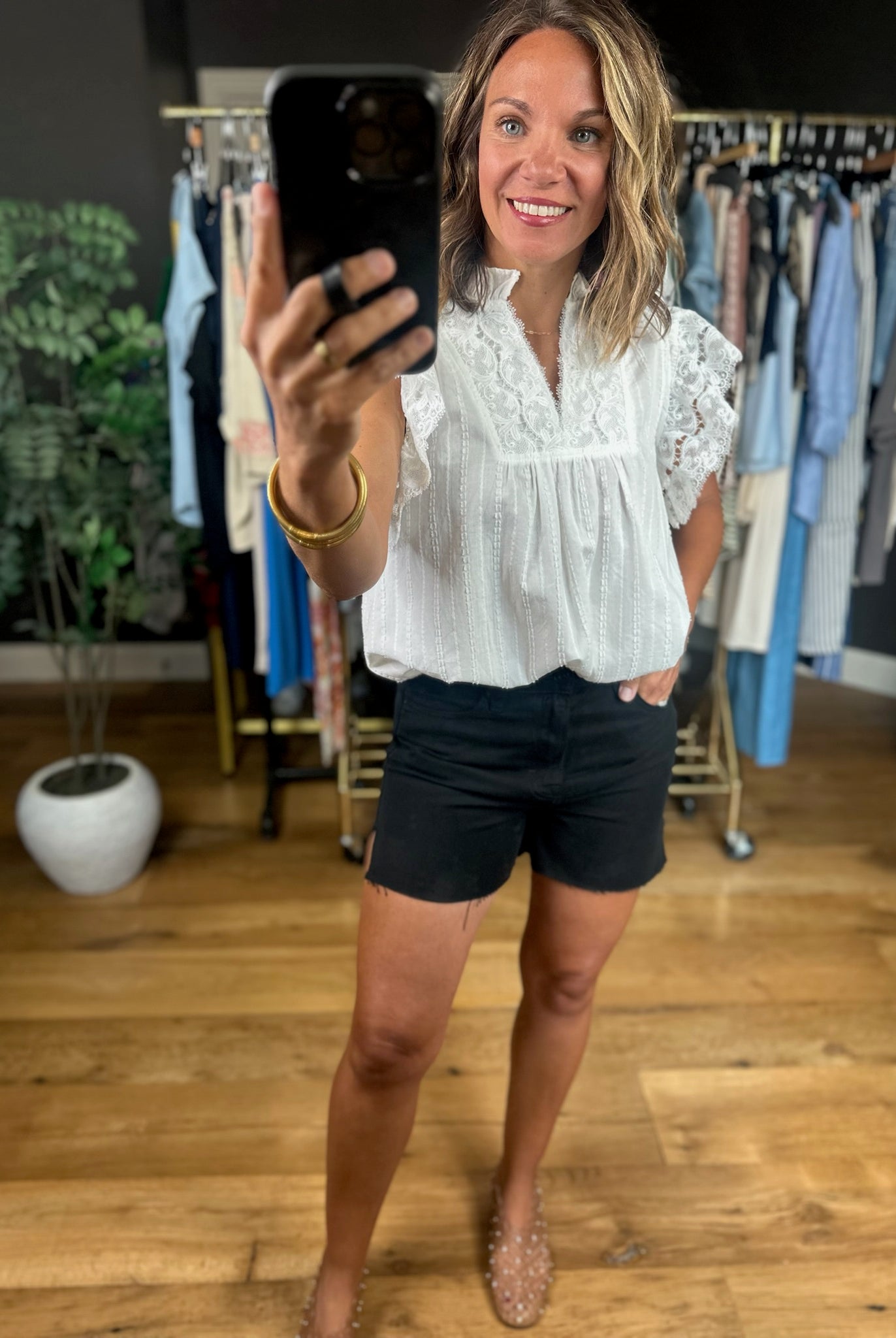 By Definition Lace-Detail Top-Short Sleeves-Fate-Anna Kaytes Boutique, Women's Fashion Boutique in Grinnell, Iowa