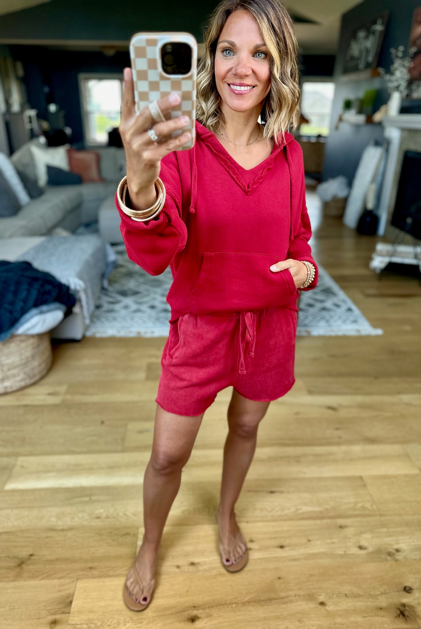 Ruby Skies Hoodie + Short Set-Mono B-Anna Kaytes Boutique, Women's Fashion Boutique in Grinnell, Iowa