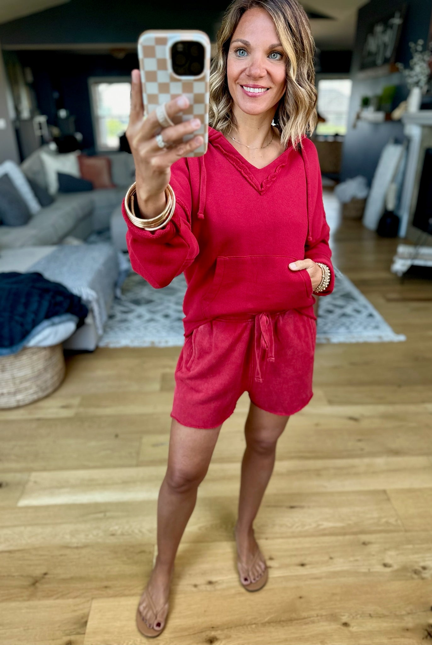 Ruby Skies Hoodie + Short Set-Mono B-Anna Kaytes Boutique, Women's Fashion Boutique in Grinnell, Iowa