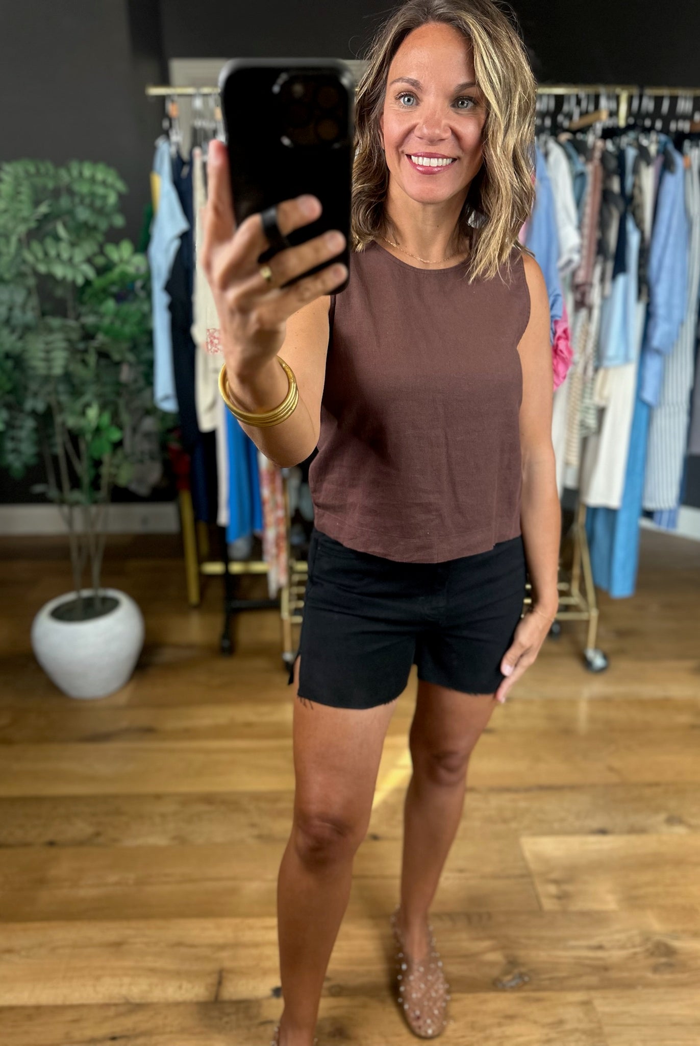 The Brenna High-Rise Mom Short-Shorts-Hidden Jean-Anna Kaytes Boutique, Women's Fashion Boutique in Grinnell, Iowa