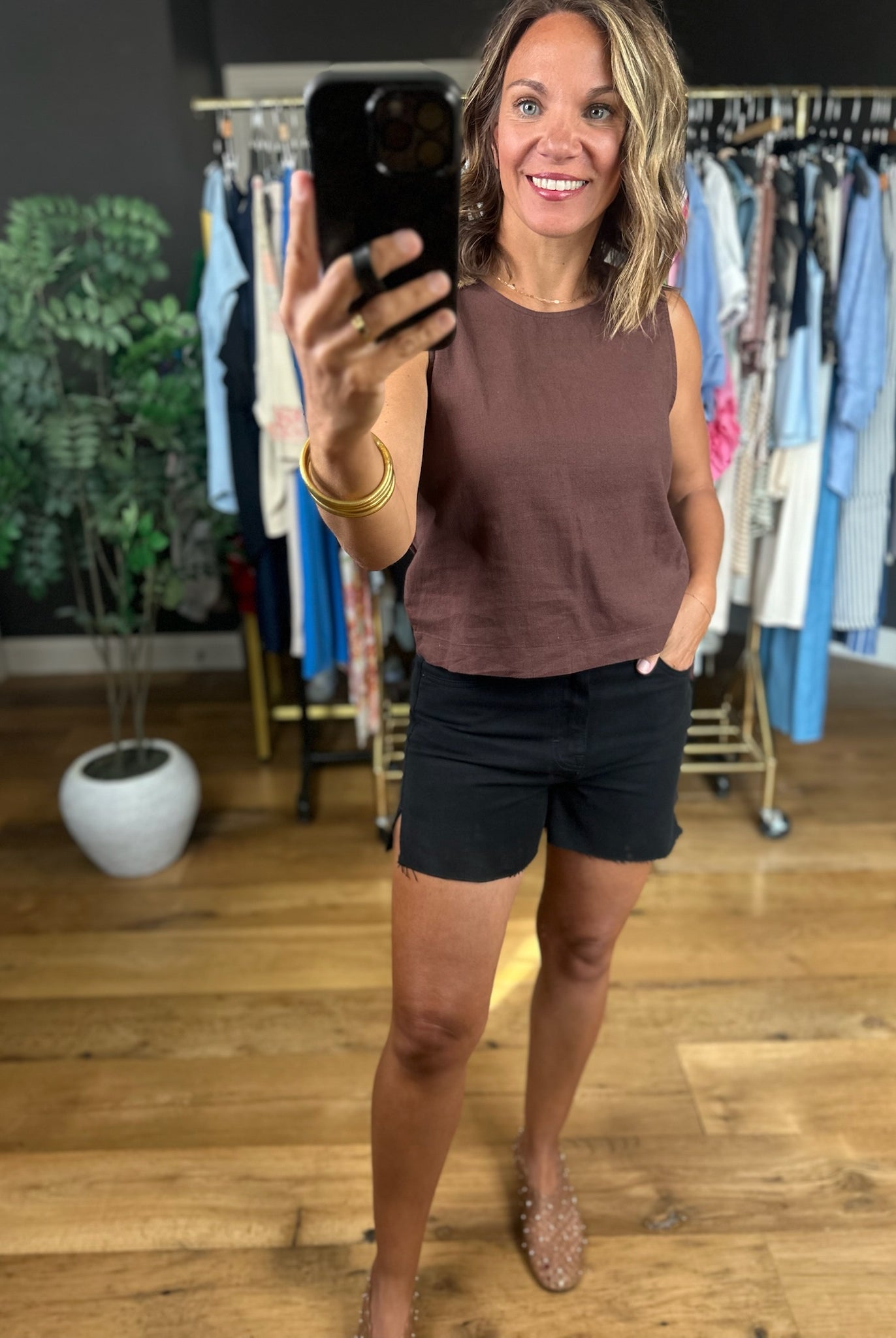 The Brenna High-Rise Mom Short-Shorts-Hidden Jean-Anna Kaytes Boutique, Women's Fashion Boutique in Grinnell, Iowa