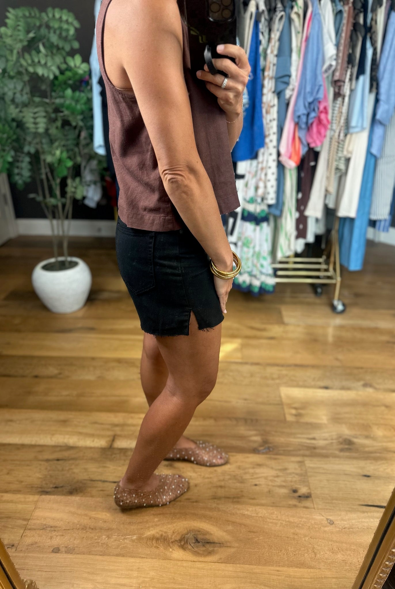 The Brenna High-Rise Mom Short-Shorts-Hidden Jean-Anna Kaytes Boutique, Women's Fashion Boutique in Grinnell, Iowa