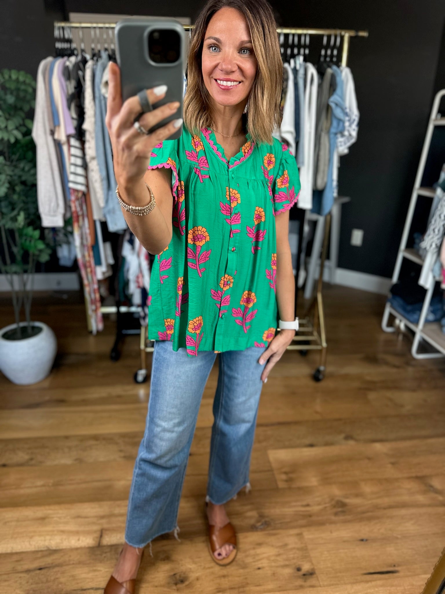 Faith In Spring Floral Top-Short Sleeves-Umgee-Anna Kaytes Boutique, Women's Fashion Boutique in Grinnell, Iowa