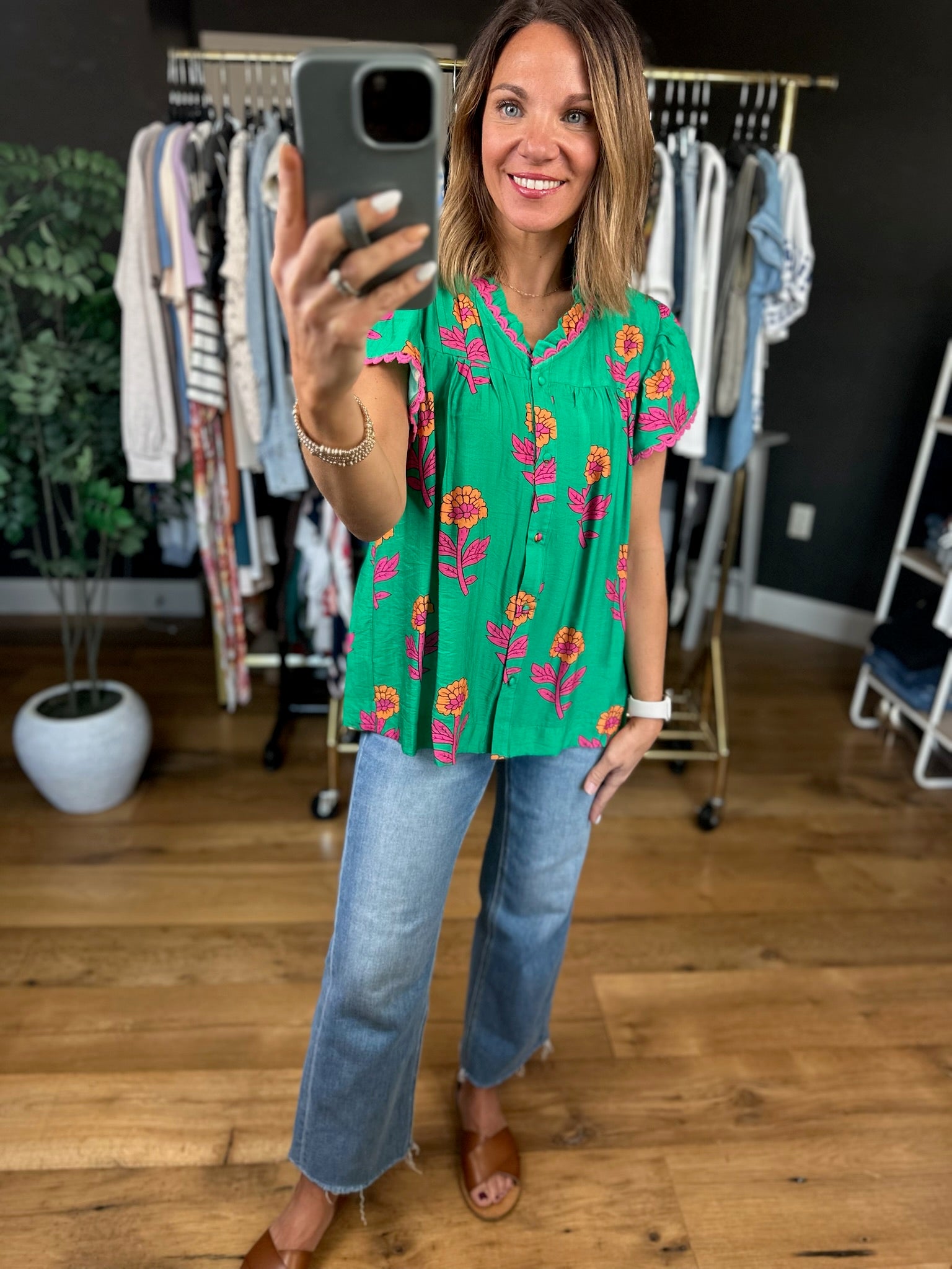 Faith In Spring Floral Top-Short Sleeves-Umgee-Anna Kaytes Boutique, Women's Fashion Boutique in Grinnell, Iowa
