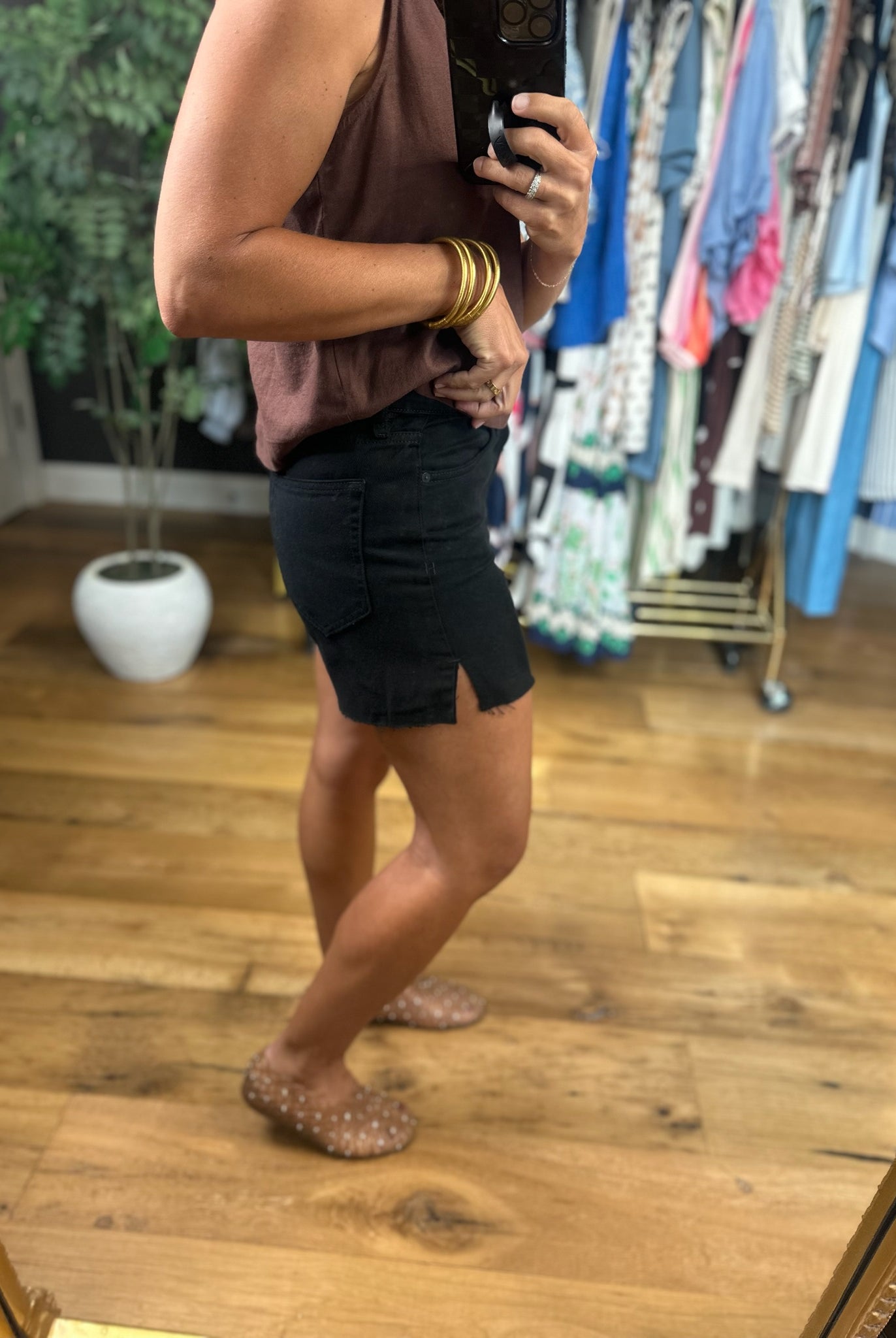 The Brenna High-Rise Mom Short-Shorts-Hidden Jean-Anna Kaytes Boutique, Women's Fashion Boutique in Grinnell, Iowa