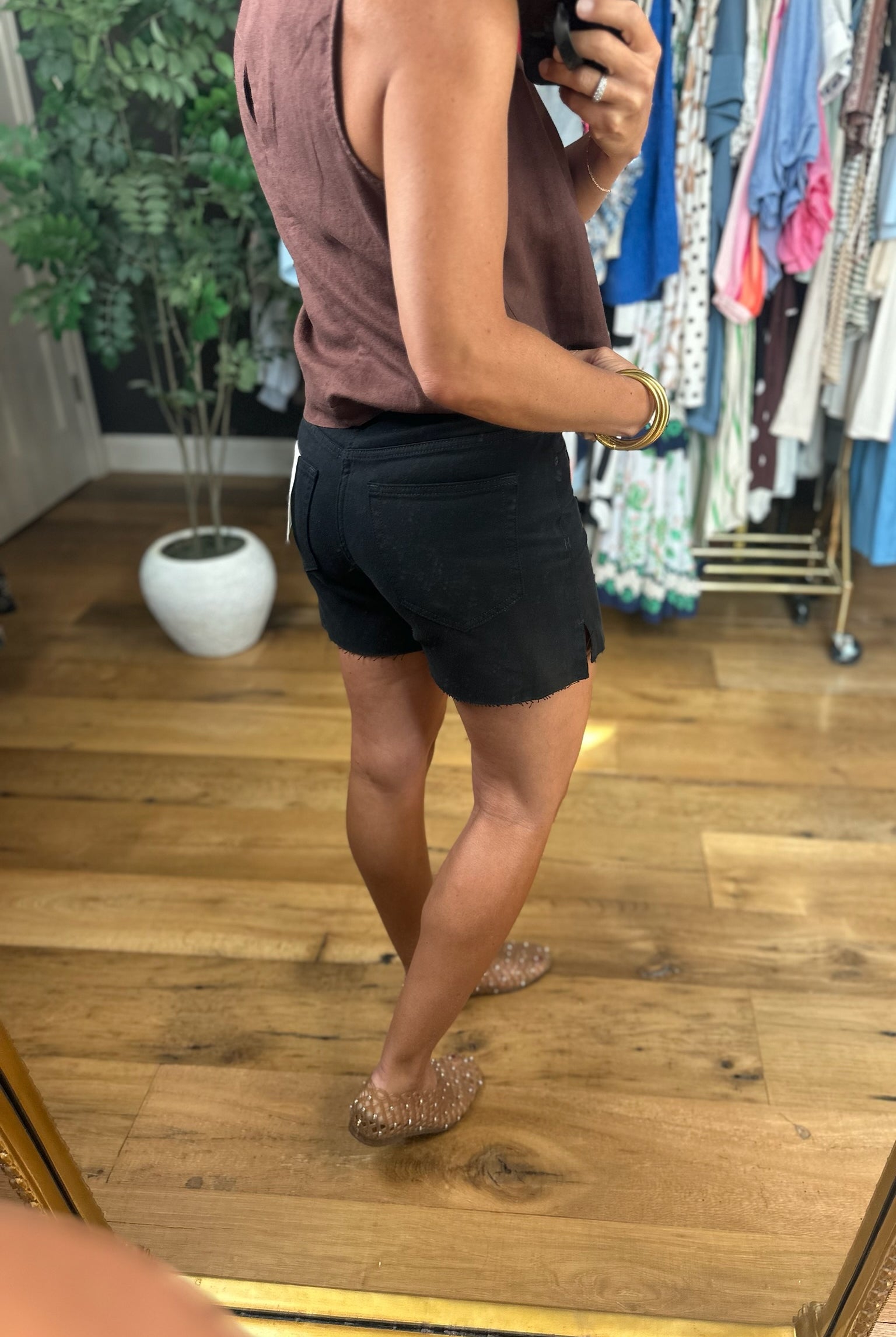 The Brenna High-Rise Mom Short-Shorts-Hidden Jean-Anna Kaytes Boutique, Women's Fashion Boutique in Grinnell, Iowa