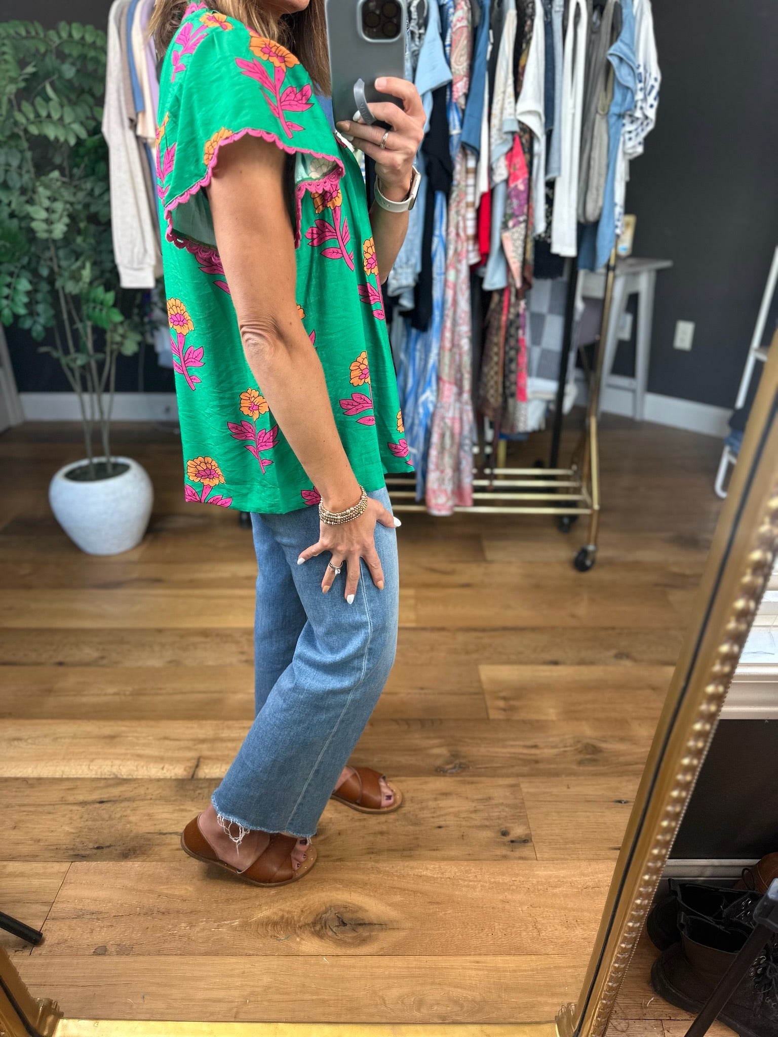 Faith In Spring Floral Top-Short Sleeves-Umgee-Anna Kaytes Boutique, Women's Fashion Boutique in Grinnell, Iowa
