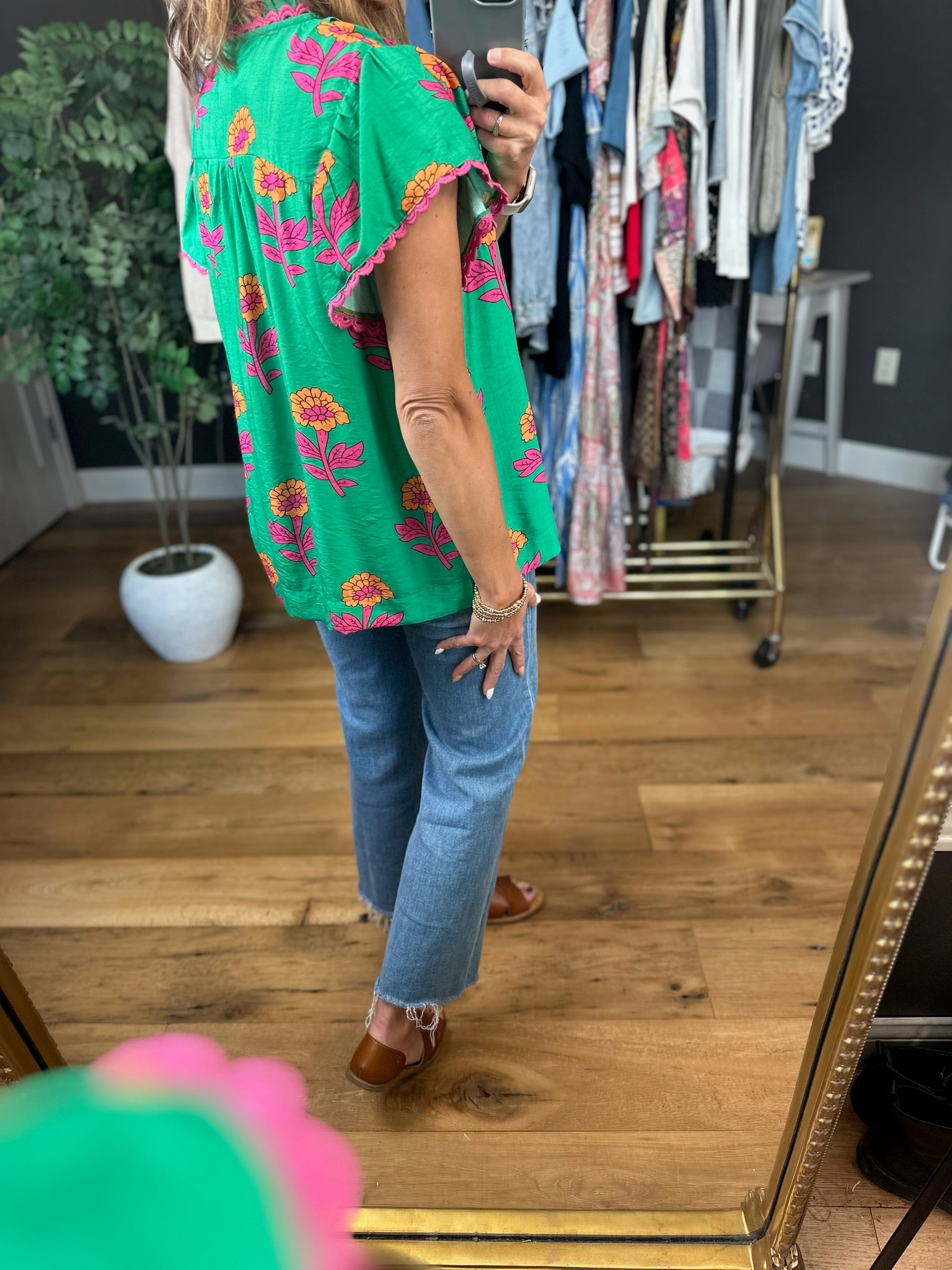 Faith In Spring Floral Top-Short Sleeves-Umgee-Anna Kaytes Boutique, Women's Fashion Boutique in Grinnell, Iowa