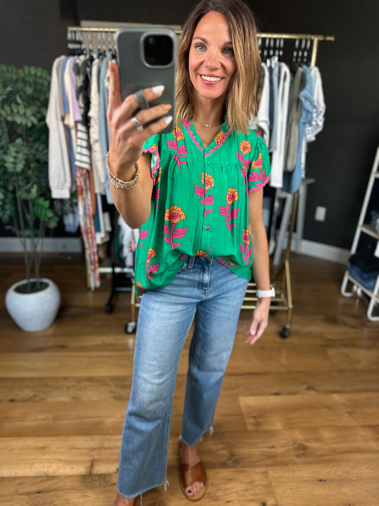 Faith In Spring Floral Top-Short Sleeves-Umgee-Anna Kaytes Boutique, Women's Fashion Boutique in Grinnell, Iowa
