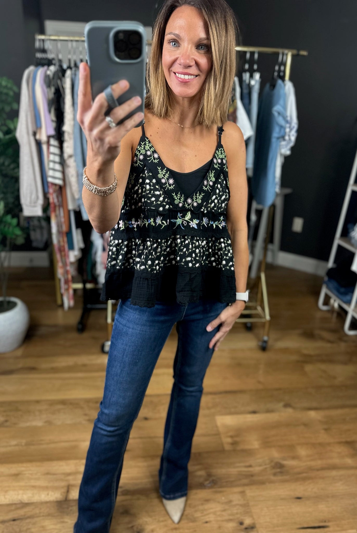 Sweet Attentions Floral Top-Sleeveless-POL-Anna Kaytes Boutique, Women's Fashion Boutique in Grinnell, Iowa