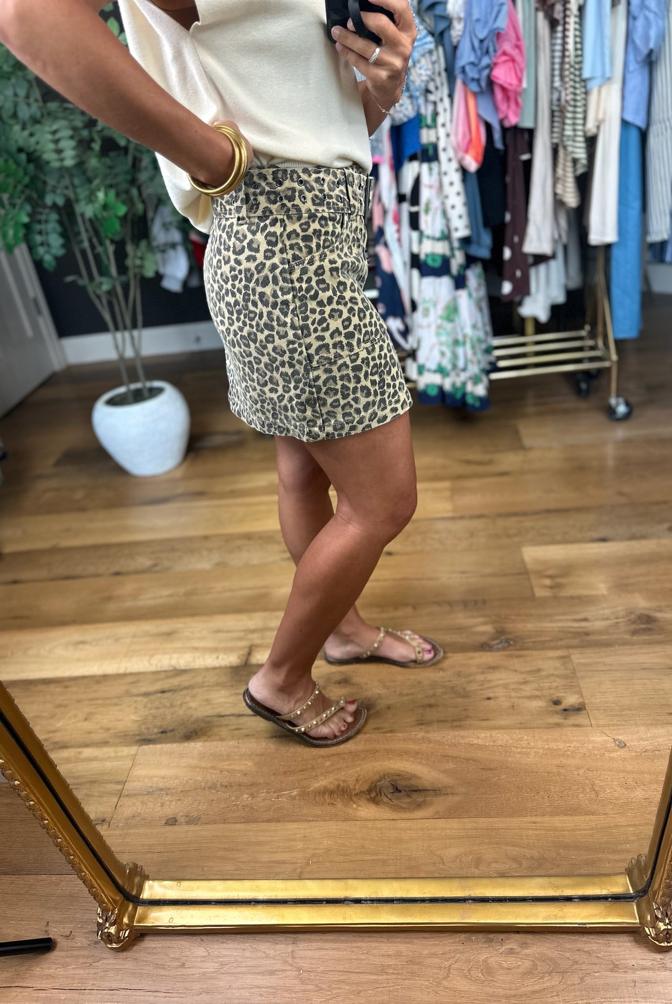 In The Wild Animal Print Skirt-Skirts-Tres Bien-Anna Kaytes Boutique, Women's Fashion Boutique in Grinnell, Iowa