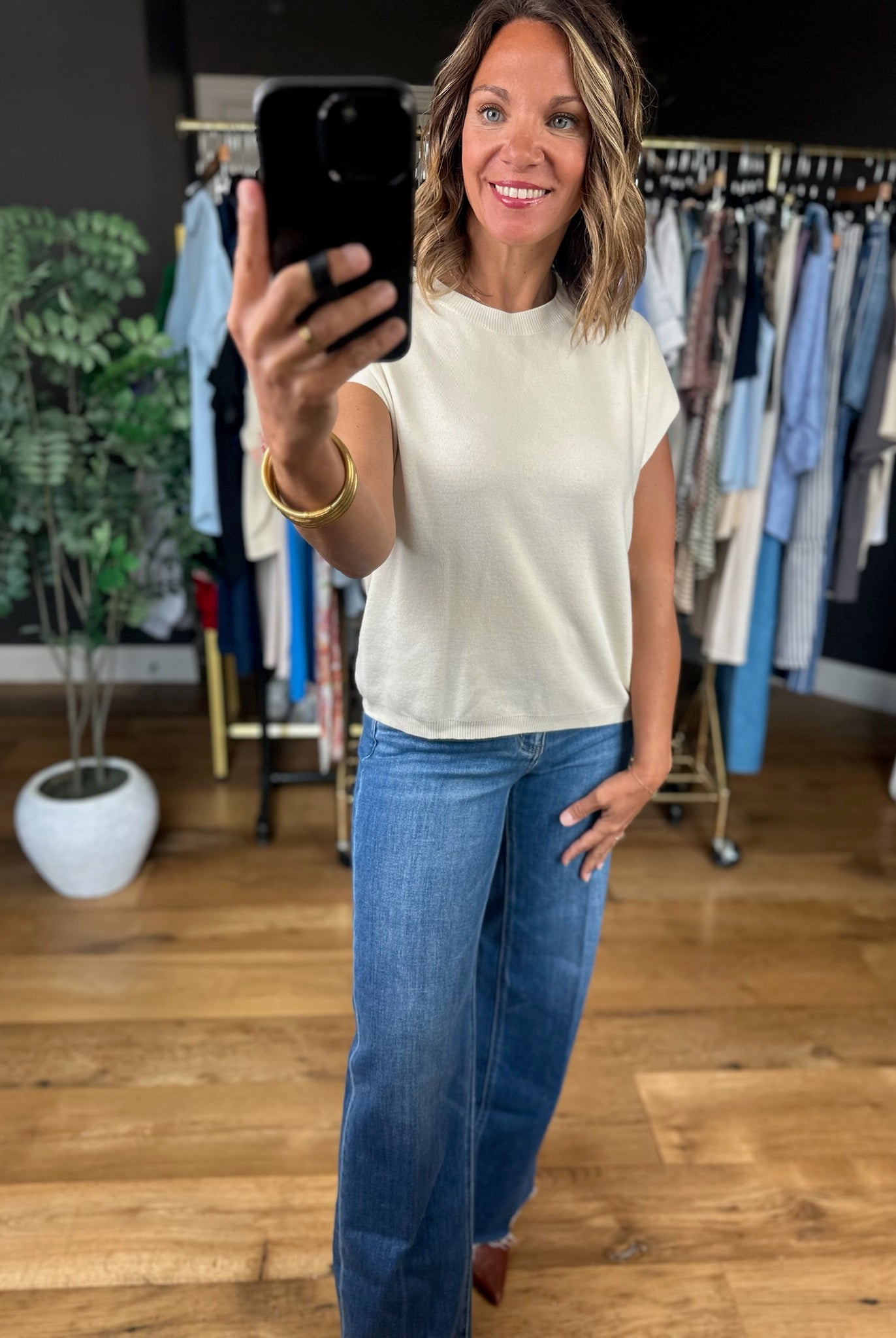 Almost Over Knit Top-Short Sleeves-Entro-Anna Kaytes Boutique, Women's Fashion Boutique in Grinnell, Iowa