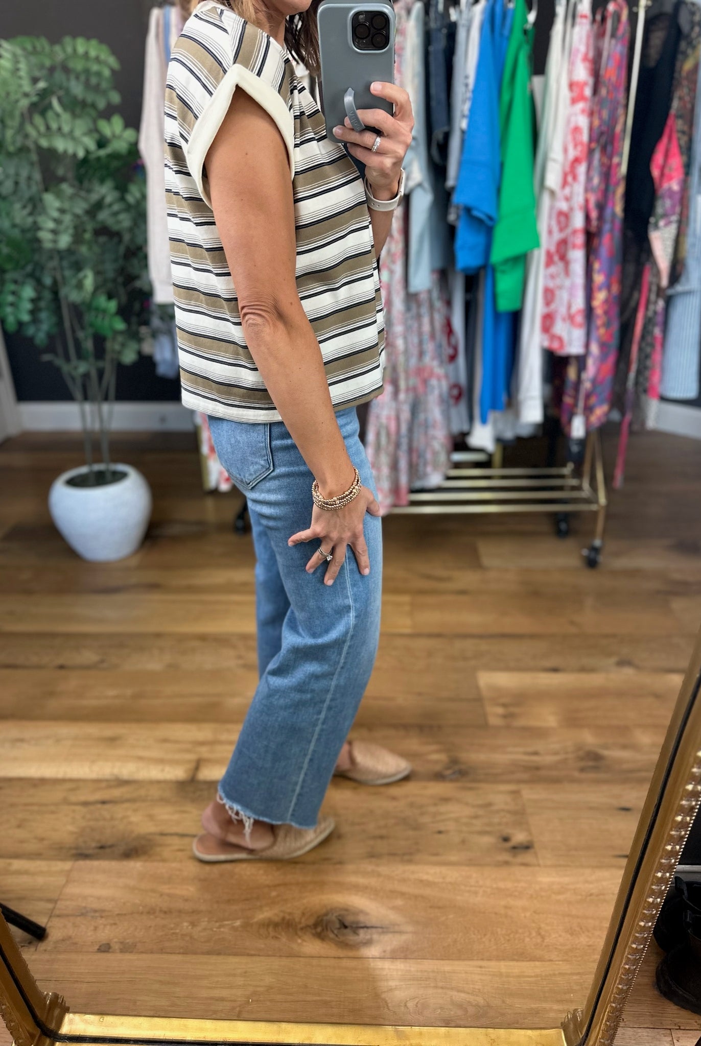 On The Other Side Striped Top-Short Sleeves-JOA-Anna Kaytes Boutique, Women's Fashion Boutique in Grinnell, Iowa