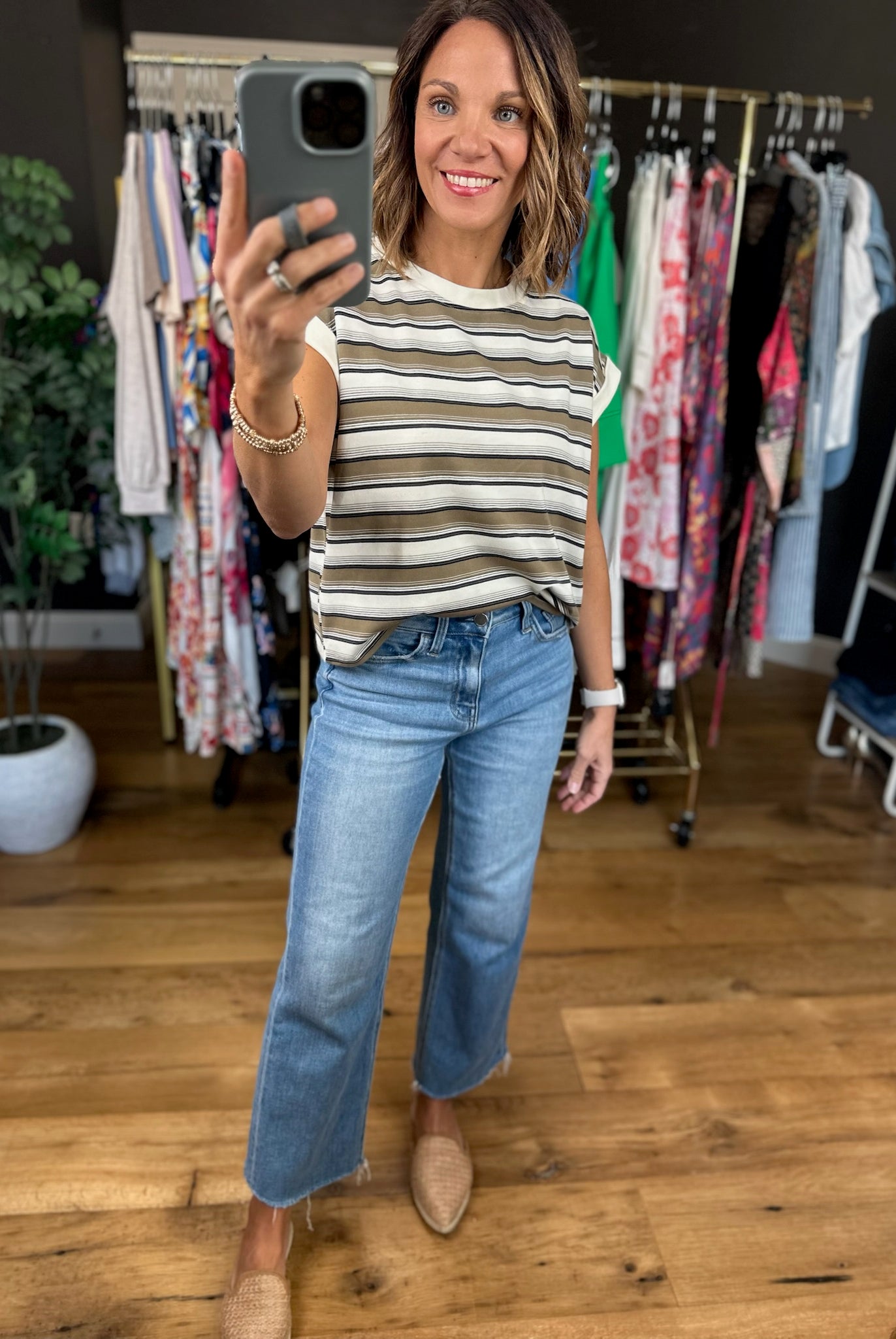 On The Other Side Striped Top-Short Sleeves-JOA-Anna Kaytes Boutique, Women's Fashion Boutique in Grinnell, Iowa