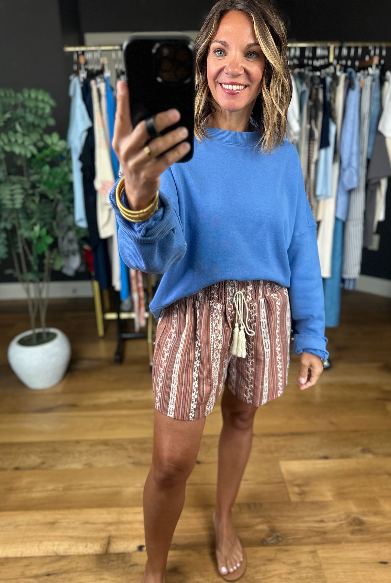 Soft Focus Embroidery Detail Shorts-Shorts-Easel-Anna Kaytes Boutique, Women's Fashion Boutique in Grinnell, Iowa