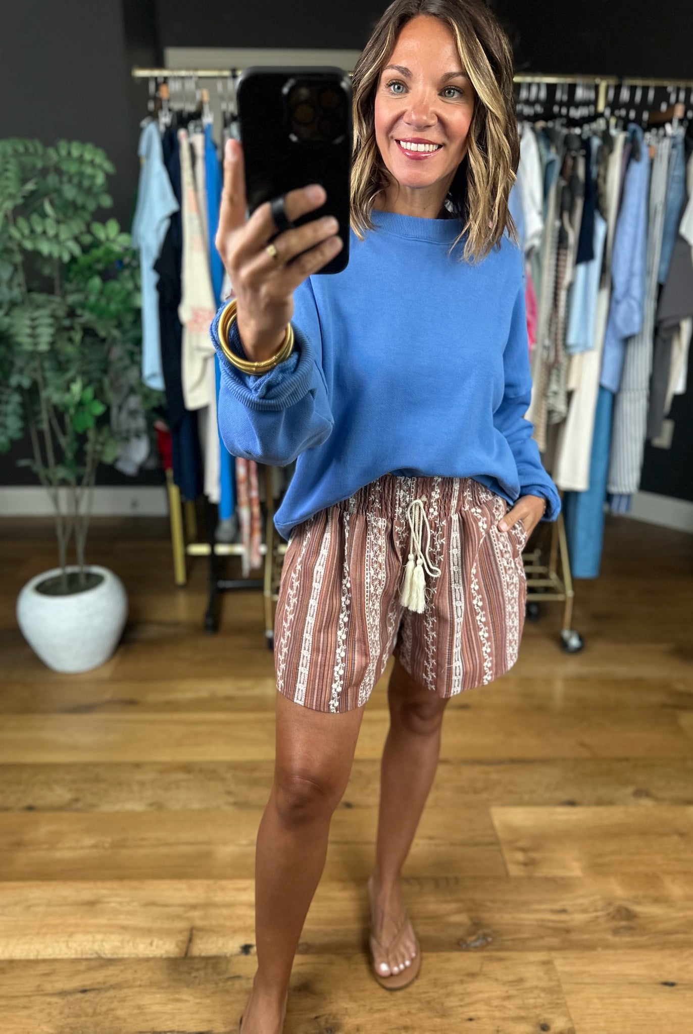 Soft Focus Embroidery Detail Shorts-Shorts-Easel-Anna Kaytes Boutique, Women's Fashion Boutique in Grinnell, Iowa