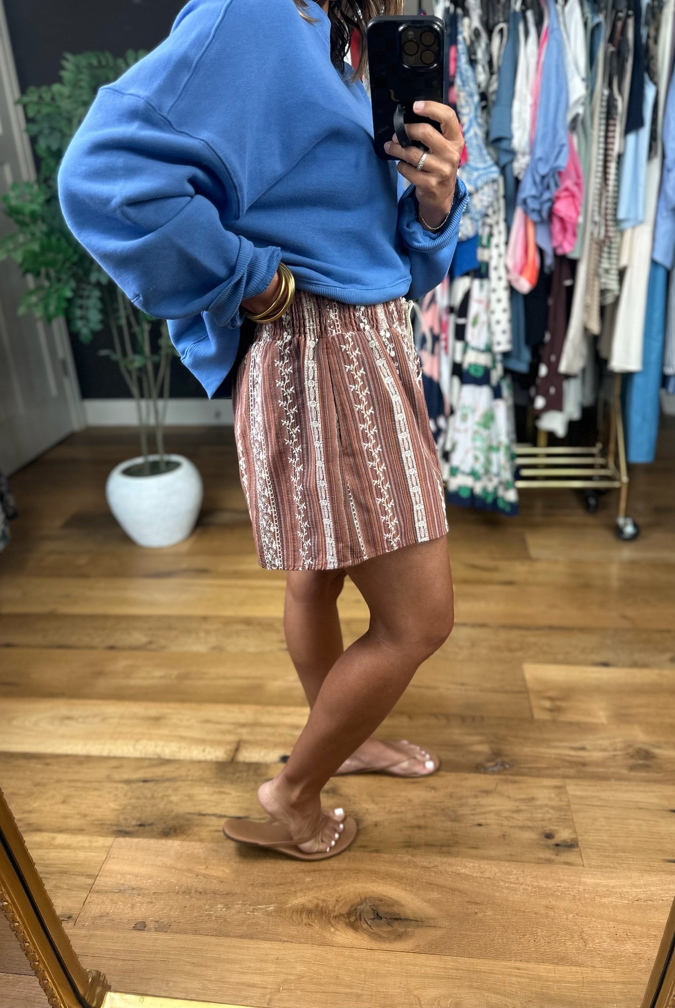Soft Focus Embroidery Detail Shorts-Shorts-Easel-Anna Kaytes Boutique, Women's Fashion Boutique in Grinnell, Iowa