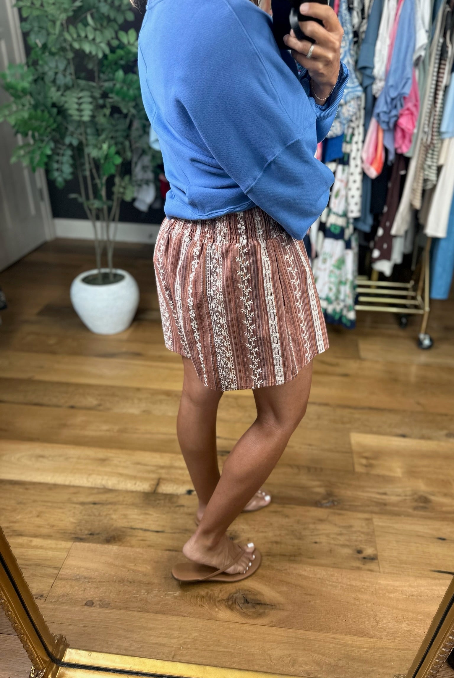 Soft Focus Embroidery Detail Shorts-Shorts-Easel-Anna Kaytes Boutique, Women's Fashion Boutique in Grinnell, Iowa