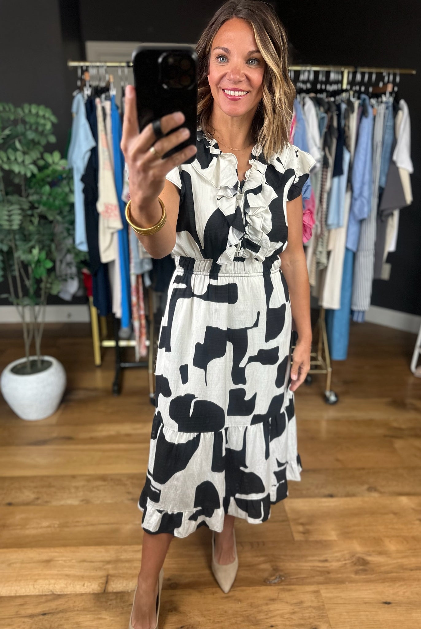Modern Charm Patterned Dress-Dresses-THML-Anna Kaytes Boutique, Women's Fashion Boutique in Grinnell, Iowa