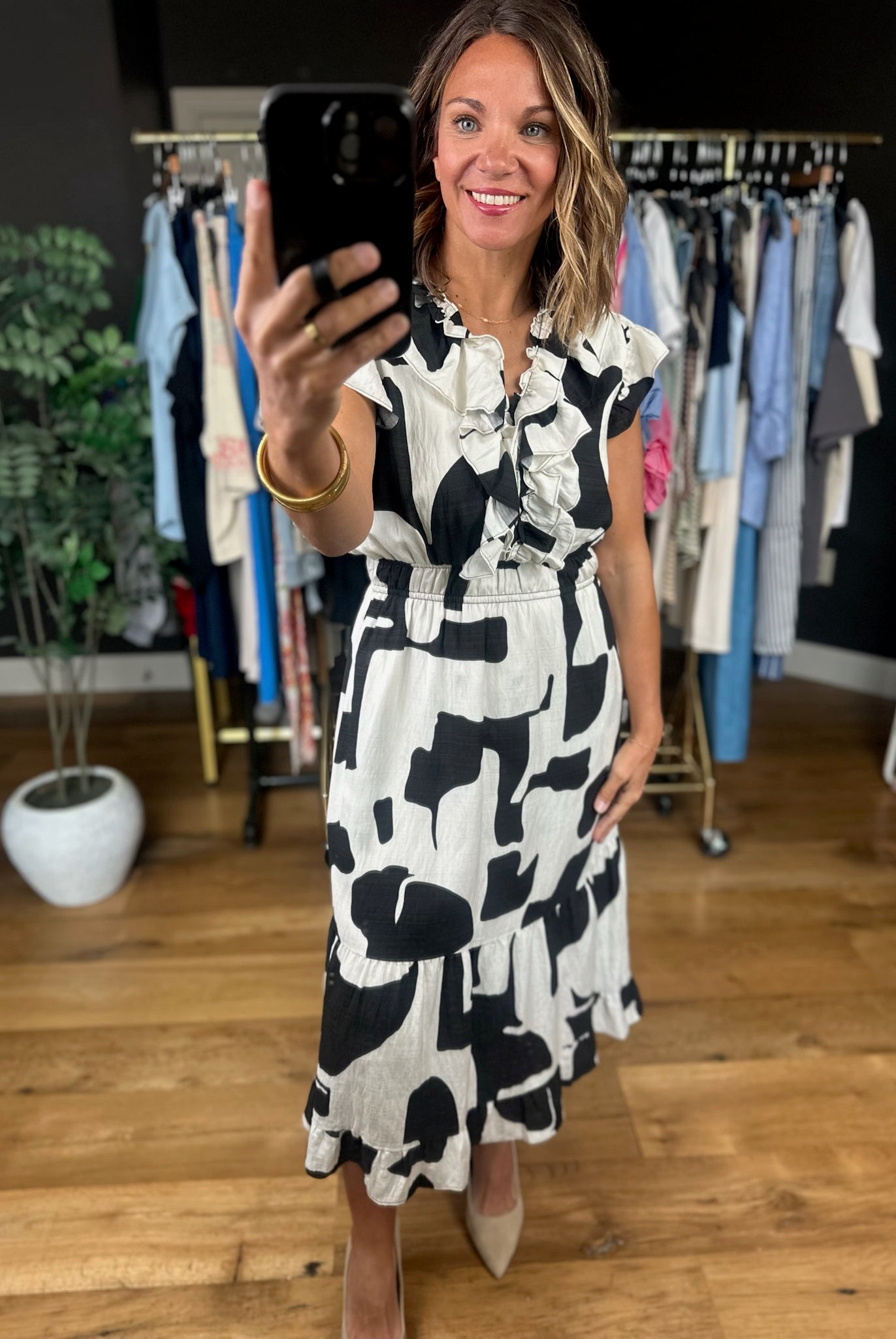 Modern Charm Patterned Dress-Dresses-THML-Anna Kaytes Boutique, Women's Fashion Boutique in Grinnell, Iowa