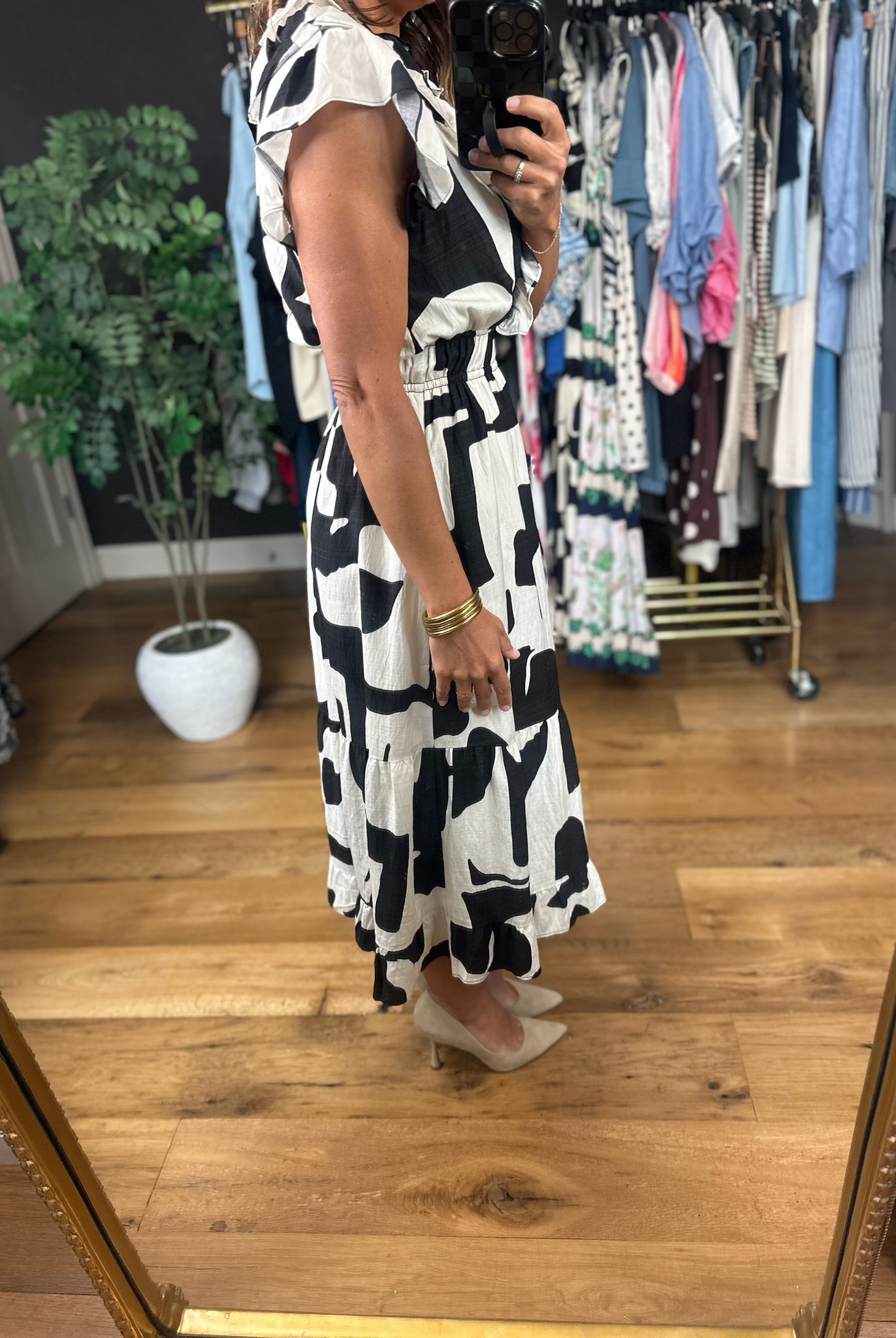 Modern Charm Patterned Dress-Dresses-THML-Anna Kaytes Boutique, Women's Fashion Boutique in Grinnell, Iowa