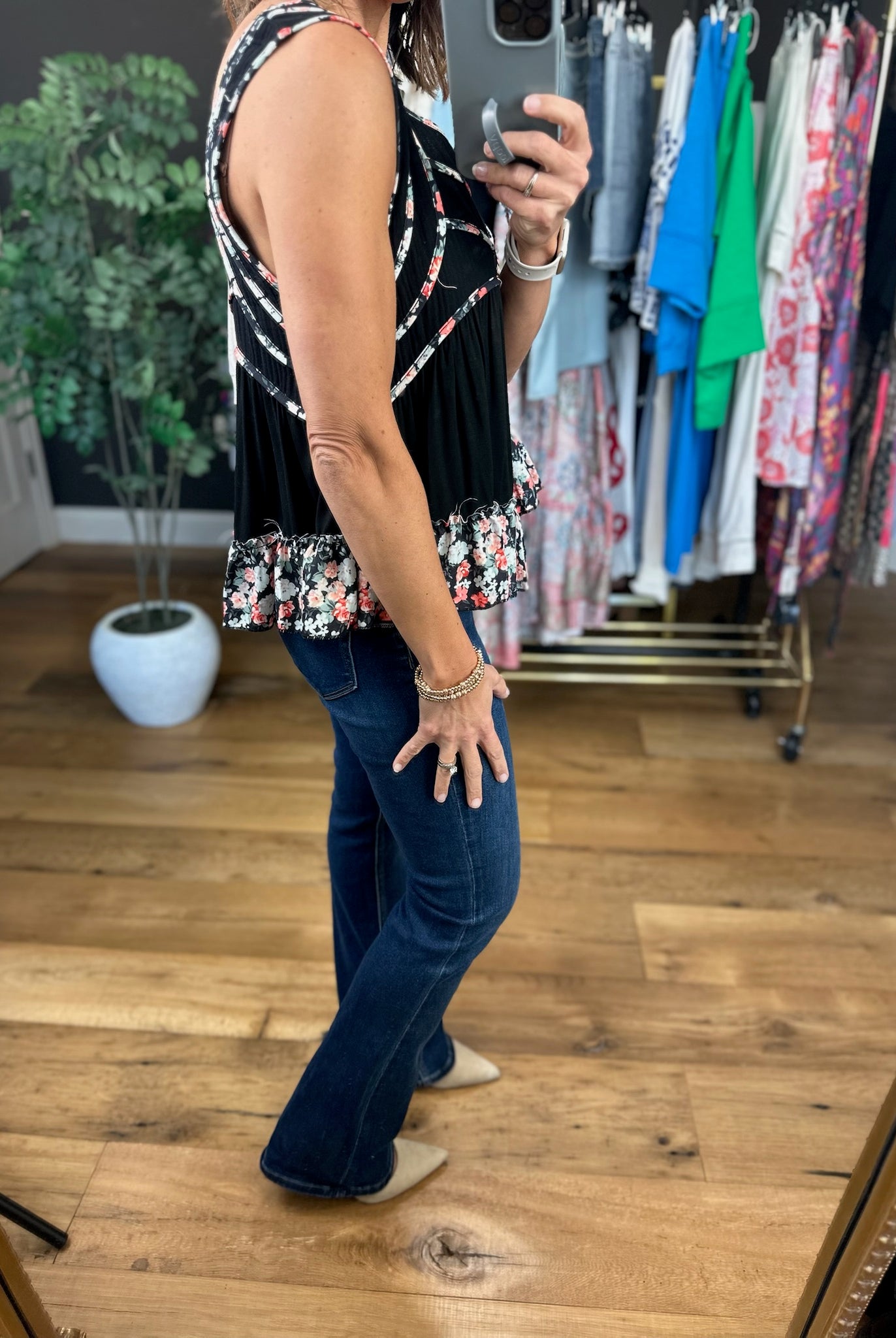 Every Angle Floral-Detail Top-Sleeveless-POL-Anna Kaytes Boutique, Women's Fashion Boutique in Grinnell, Iowa