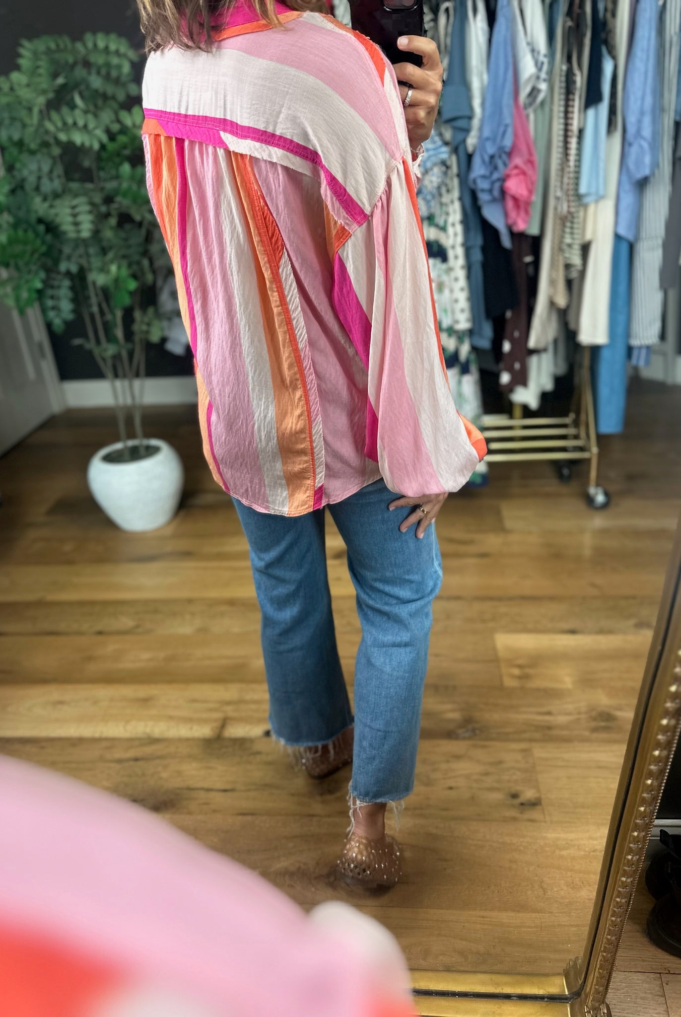 Coastal Fun Button-Down Top-Long Sleeves-Fate-Anna Kaytes Boutique, Women's Fashion Boutique in Grinnell, Iowa