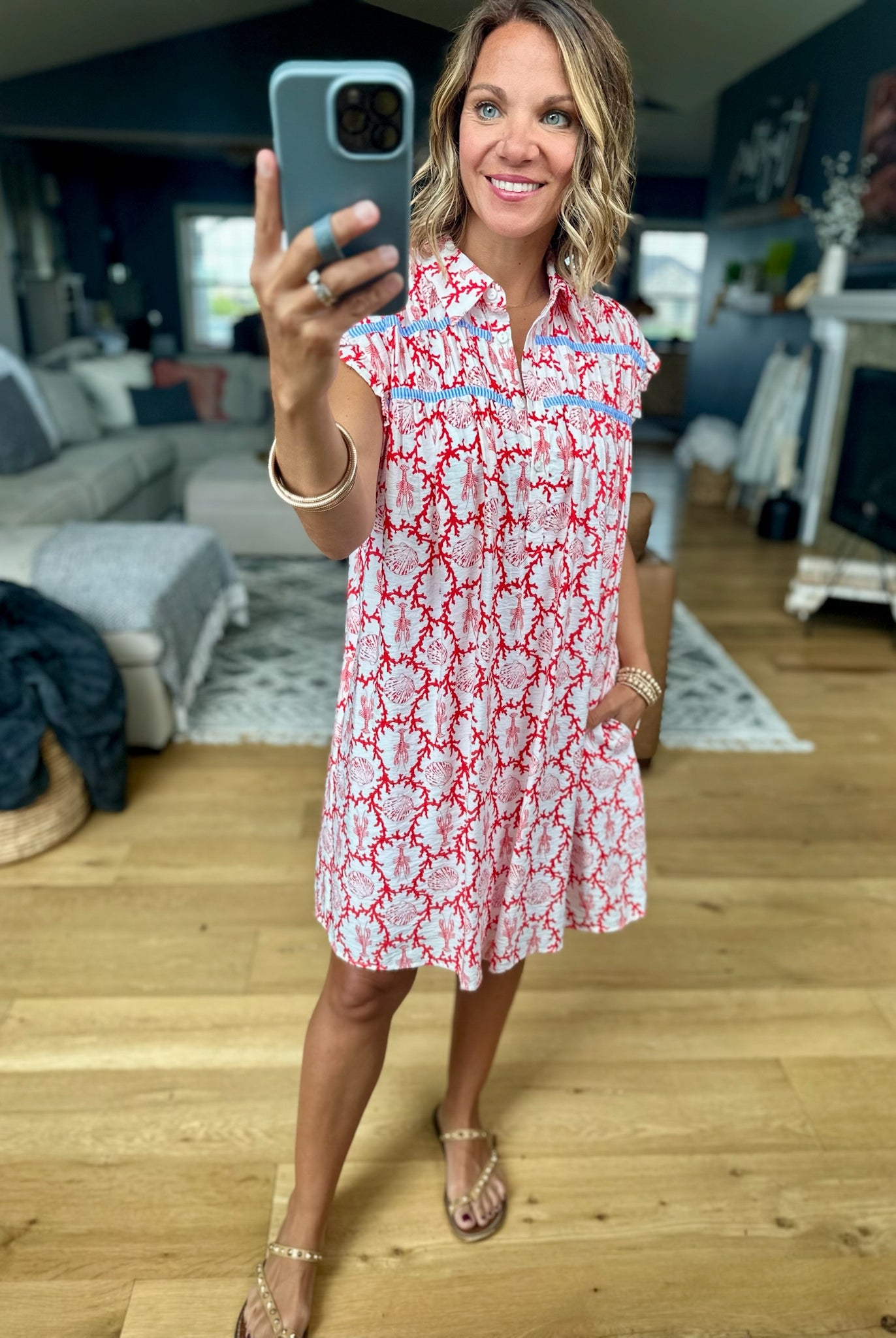 Coastal Cool Girl Patterned Dress-THML-Anna Kaytes Boutique, Women's Fashion Boutique in Grinnell, Iowa