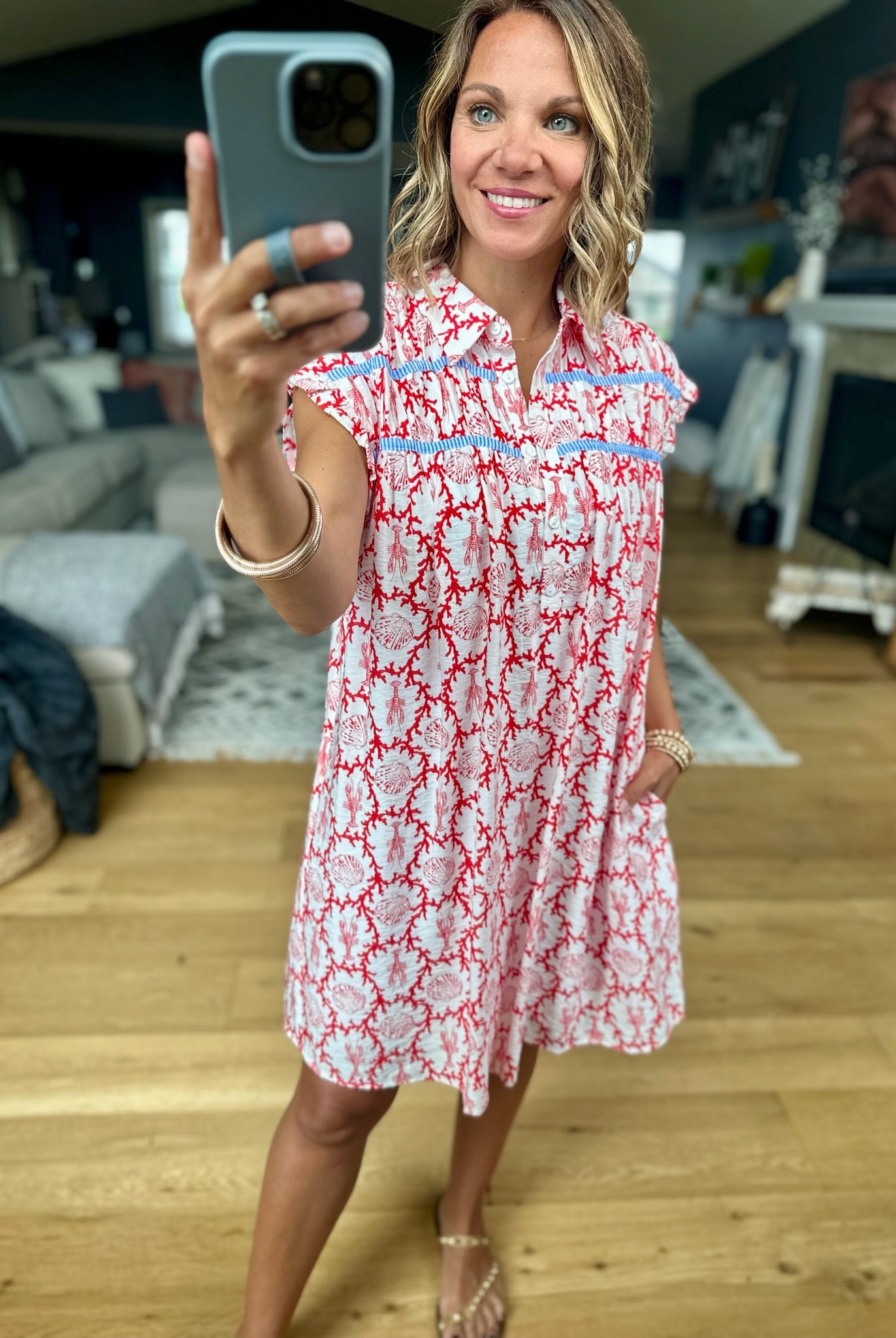 Coastal Cool Girl Patterned Dress-THML-Anna Kaytes Boutique, Women's Fashion Boutique in Grinnell, Iowa