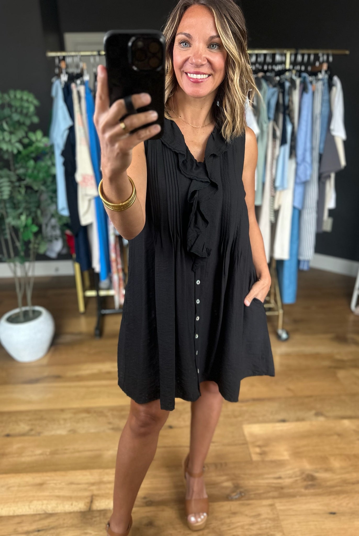 Night Out Pocket Dress-Dresses-Entro-Anna Kaytes Boutique, Women's Fashion Boutique in Grinnell, Iowa