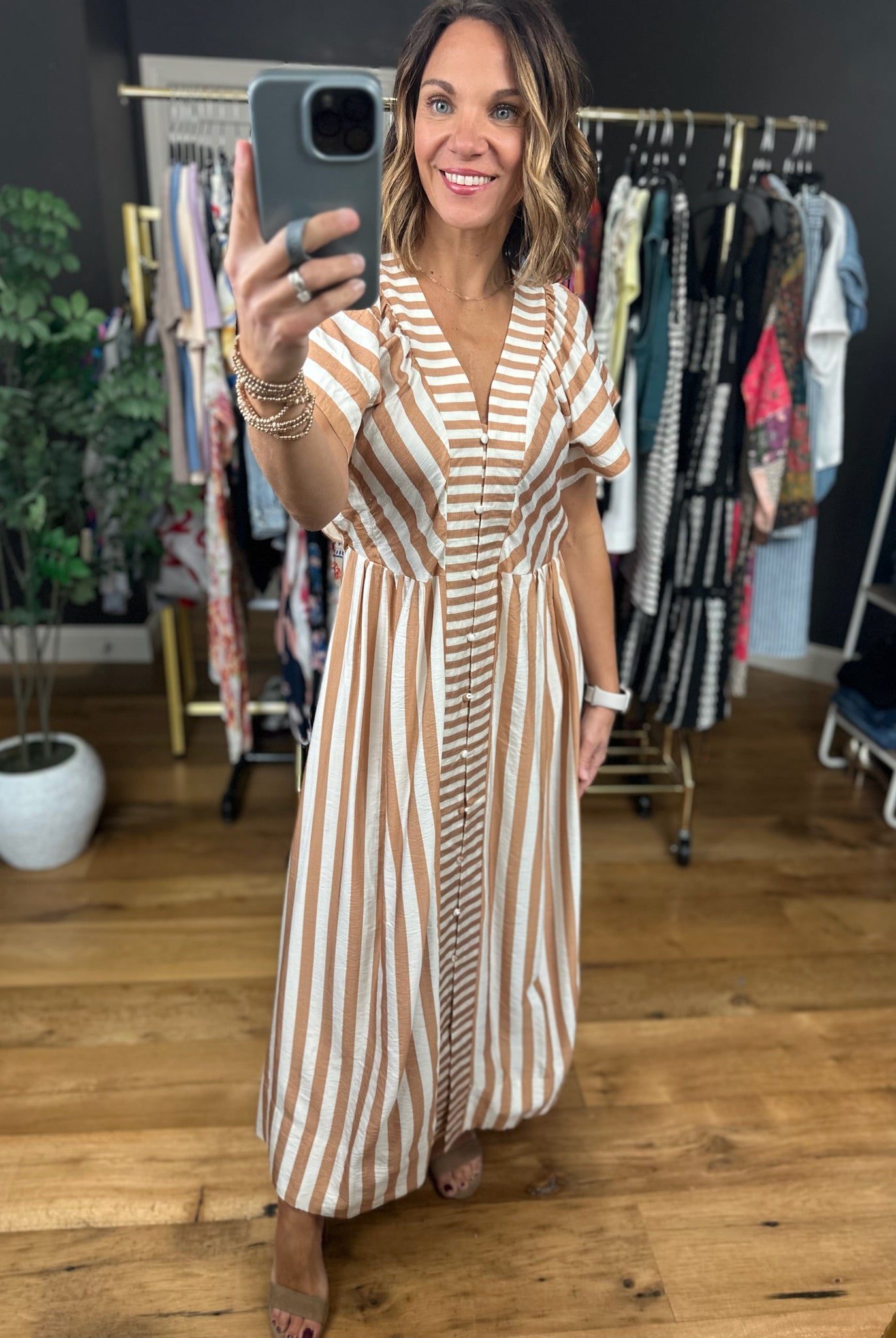 Winding Wishes Contrast Striped Maxi Dress-Dresses-Umgee-Anna Kaytes Boutique, Women's Fashion Boutique in Grinnell, Iowa
