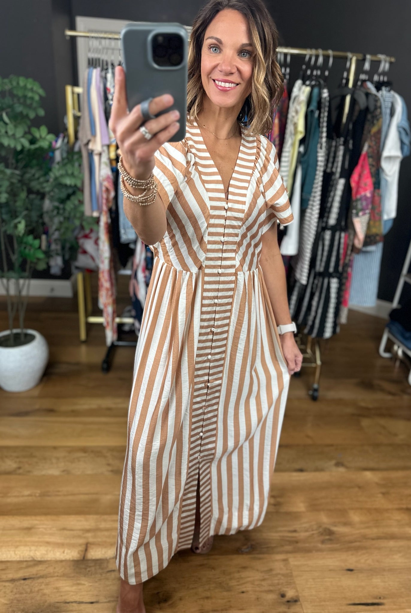 Winding Wishes Contrast Striped Maxi Dress-Dresses-Umgee-Anna Kaytes Boutique, Women's Fashion Boutique in Grinnell, Iowa