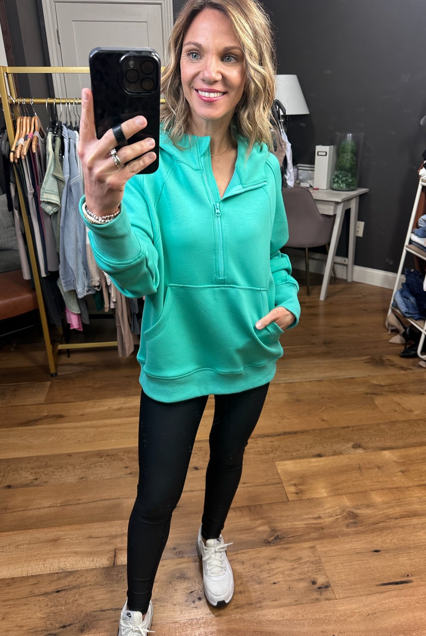 Later On Scuba 1/4 Zip Hoodie - Multiple Options-Hoodies-Yelete TP2514-Anna Kaytes Boutique, Women's Fashion Boutique in Grinnell, Iowa