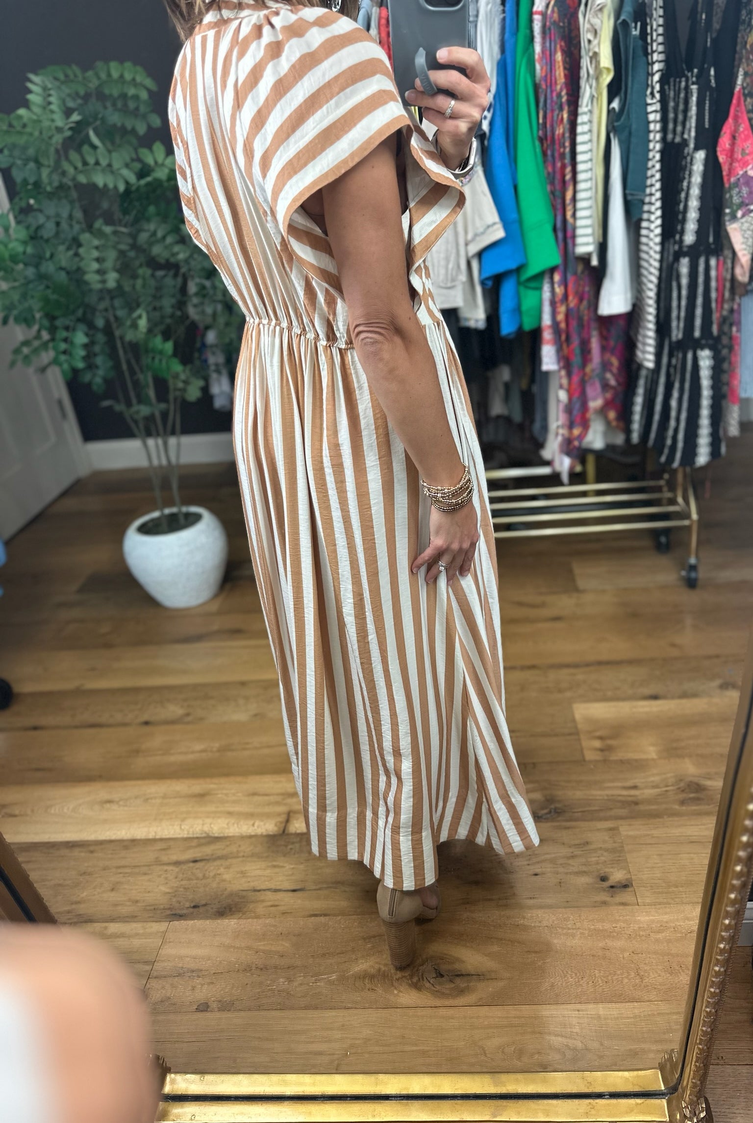Winding Wishes Contrast Striped Maxi Dress-Dresses-Umgee-Anna Kaytes Boutique, Women's Fashion Boutique in Grinnell, Iowa