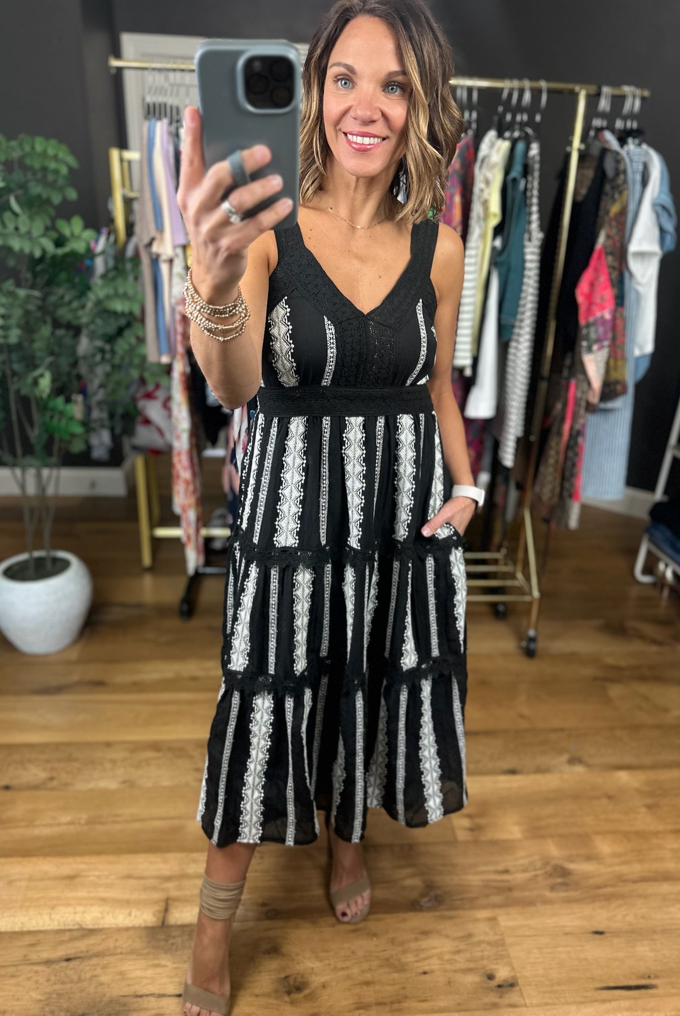 Whisked Away Crochet-Detail Dress-Dresses-Anna Kaytes Boutique-Anna Kaytes Boutique, Women's Fashion Boutique in Grinnell, Iowa