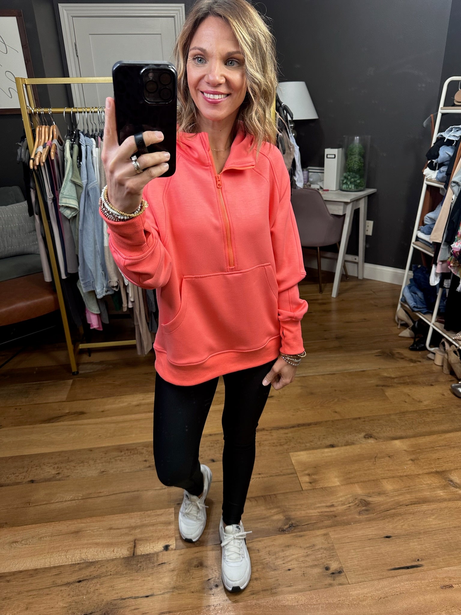 Later On Scuba 1/4 Zip Hoodie - Multiple Options-Hoodies-Yelete TP2514-Anna Kaytes Boutique, Women's Fashion Boutique in Grinnell, Iowa