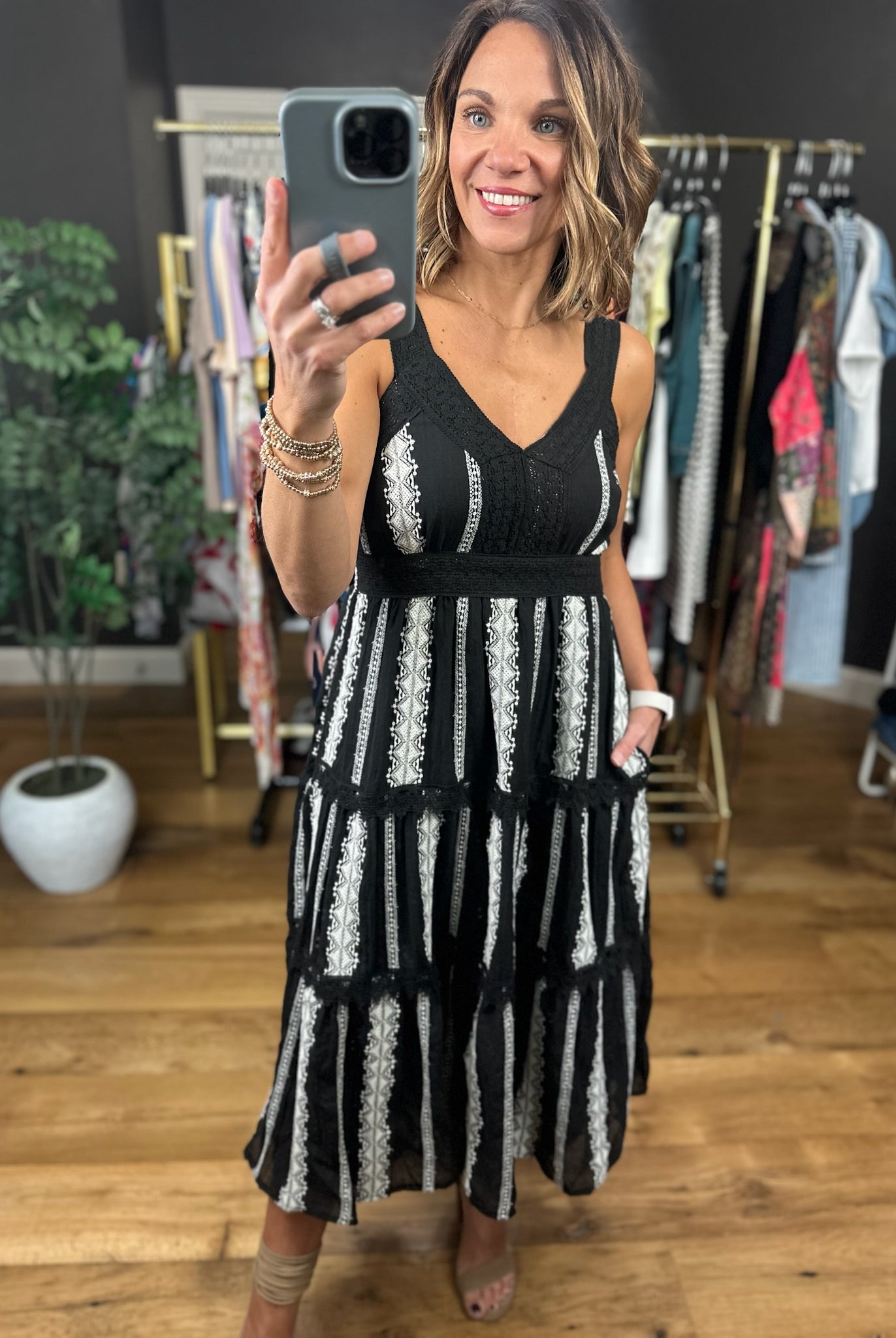 Whisked Away Crochet-Detail Dress-Dresses-Anna Kaytes Boutique-Anna Kaytes Boutique, Women's Fashion Boutique in Grinnell, Iowa