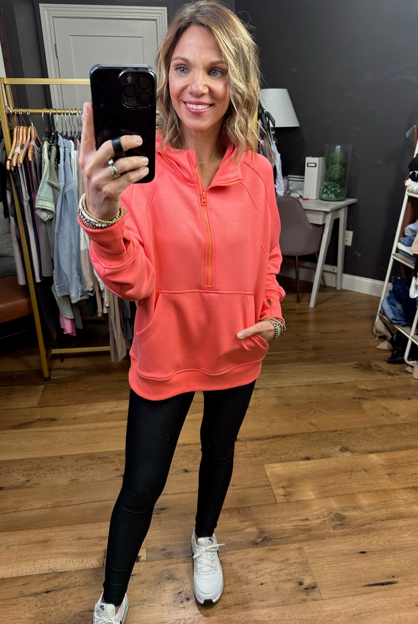 Later On Scuba 1/4 Zip Hoodie - Multiple Options-Hoodies-Yelete TP2514-Anna Kaytes Boutique, Women's Fashion Boutique in Grinnell, Iowa