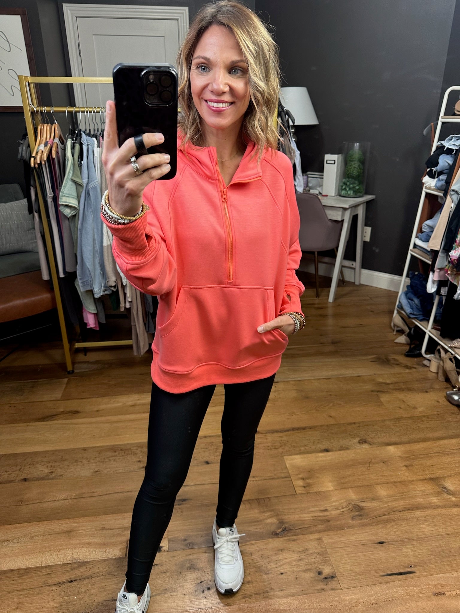 Later On Scuba 1/4 Zip Hoodie - Multiple Options-Hoodies-Yelete TP2514-Anna Kaytes Boutique, Women's Fashion Boutique in Grinnell, Iowa