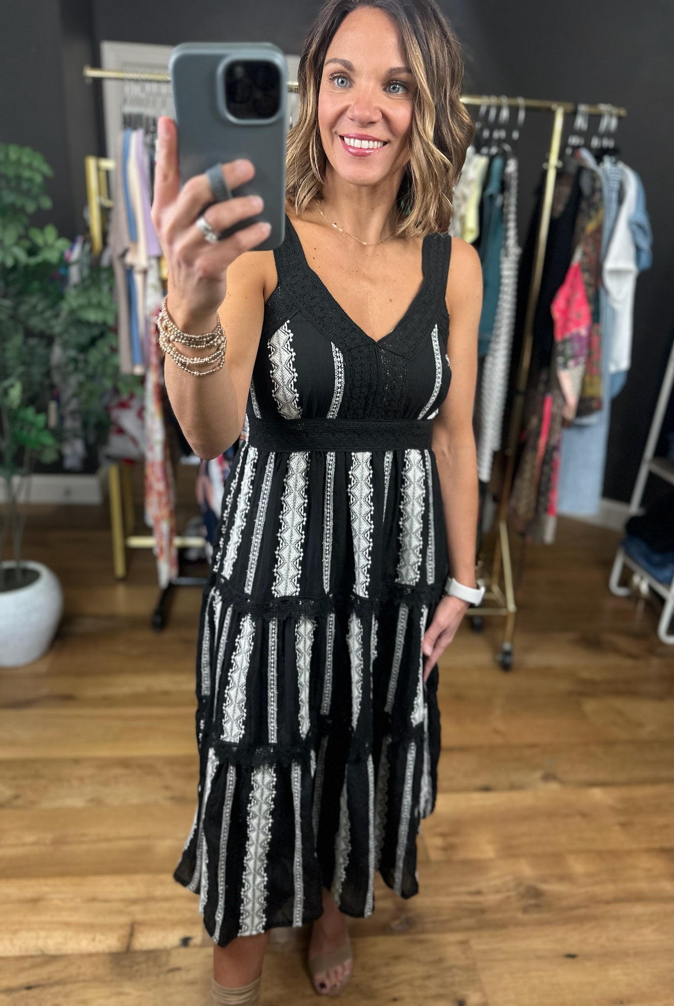 Whisked Away Crochet-Detail Dress-Dresses-Anna Kaytes Boutique-Anna Kaytes Boutique, Women's Fashion Boutique in Grinnell, Iowa