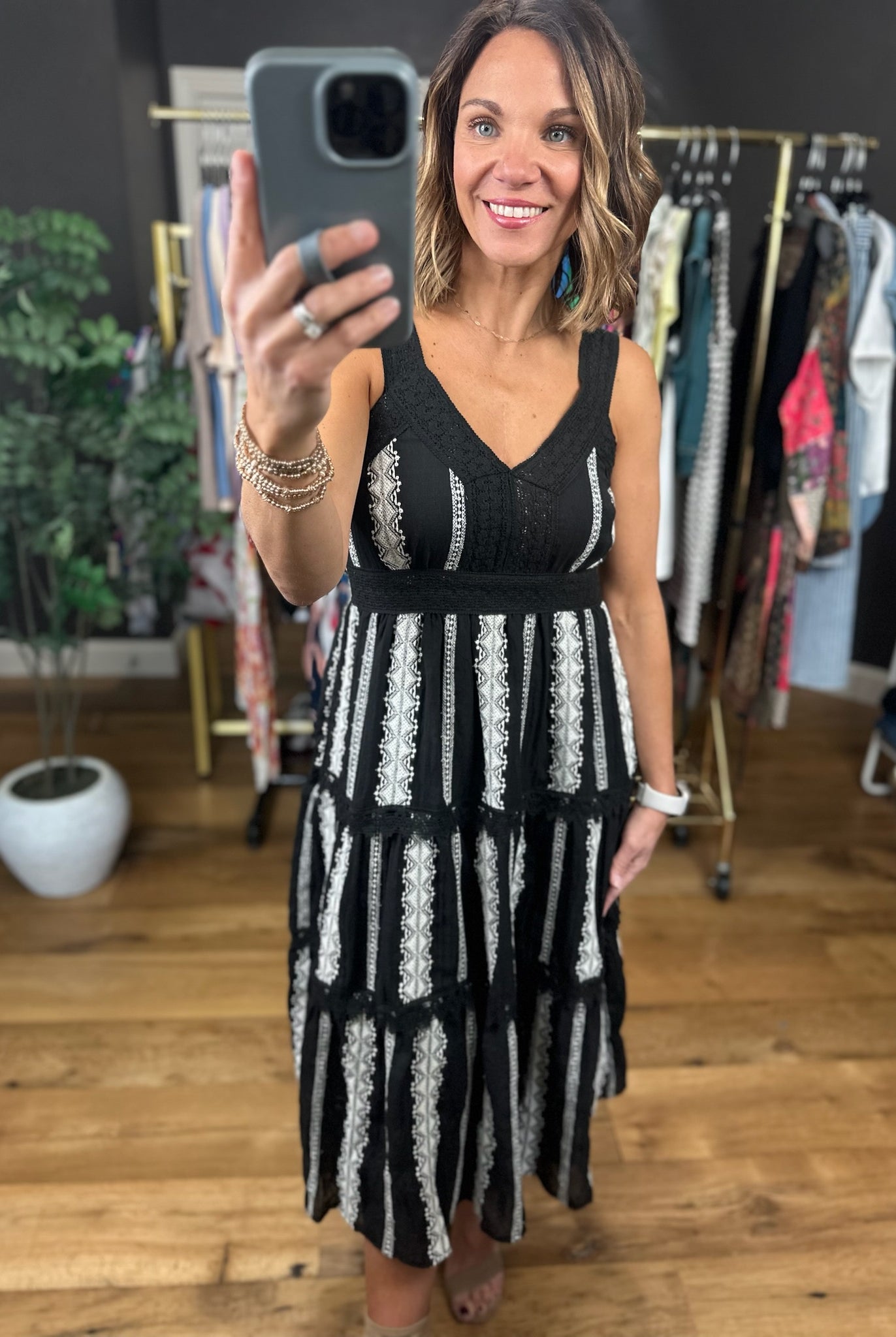 Whisked Away Crochet-Detail Dress-Dresses-Anna Kaytes Boutique-Anna Kaytes Boutique, Women's Fashion Boutique in Grinnell, Iowa