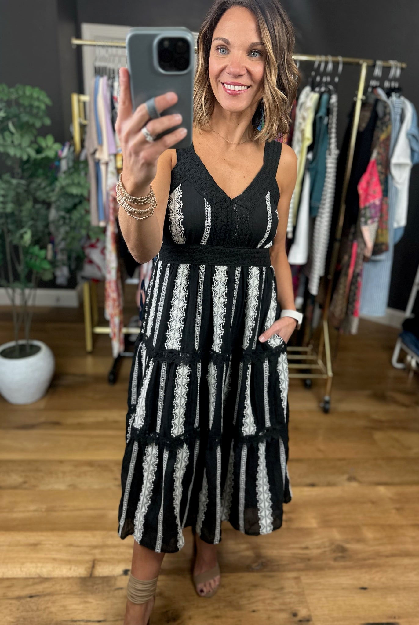 Whisked Away Crochet-Detail Dress-Dresses-Anna Kaytes Boutique-Anna Kaytes Boutique, Women's Fashion Boutique in Grinnell, Iowa